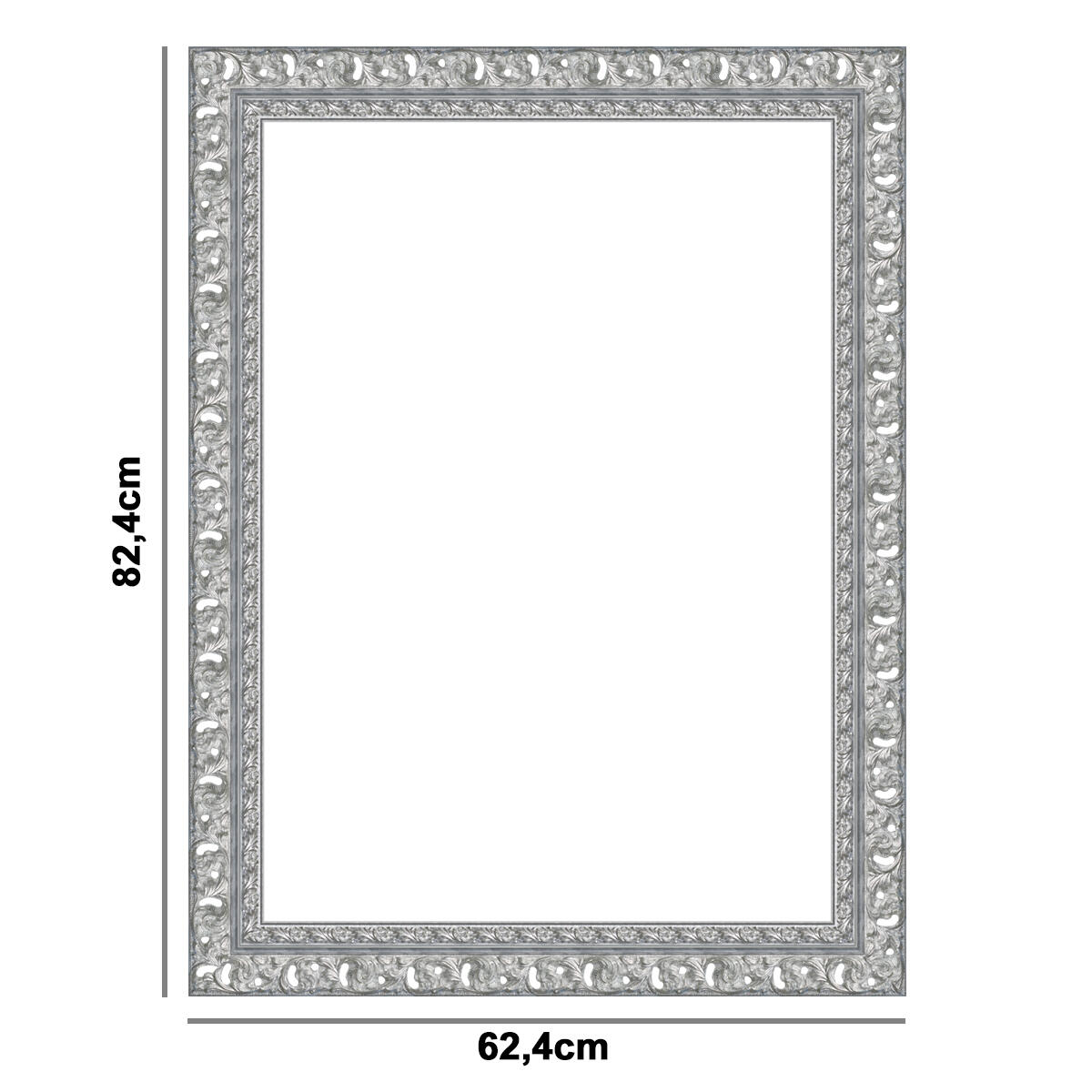 Cornice50x70 cm in legno argento Sharon Forata - 5