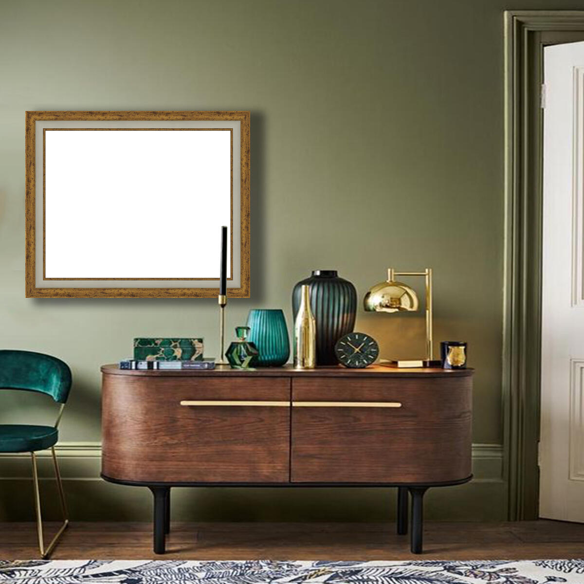 Cornice50x70 cm in legno oro Classica grane - 2