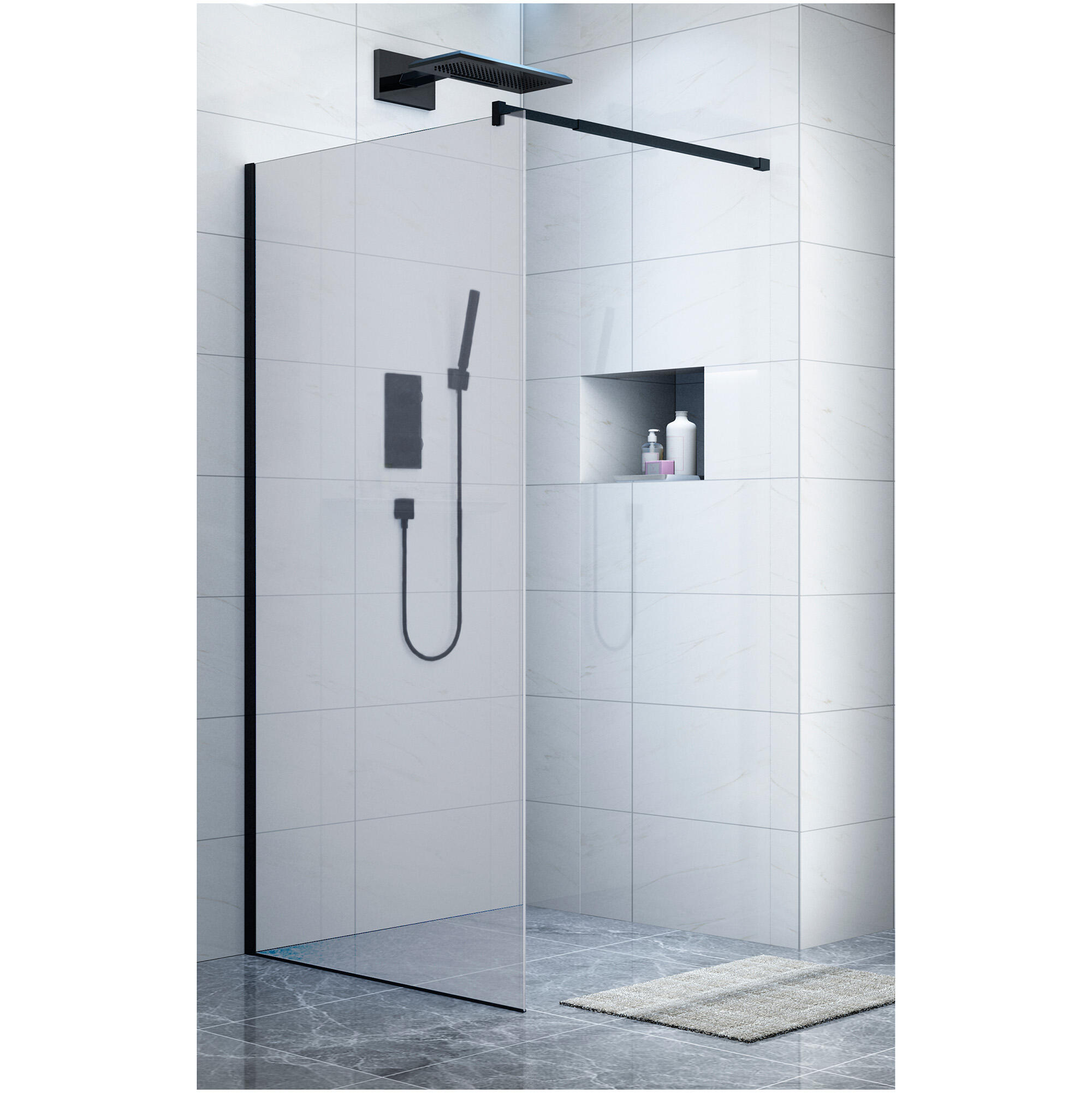 Mampara frontal onika 8mm 195x100 cm negro