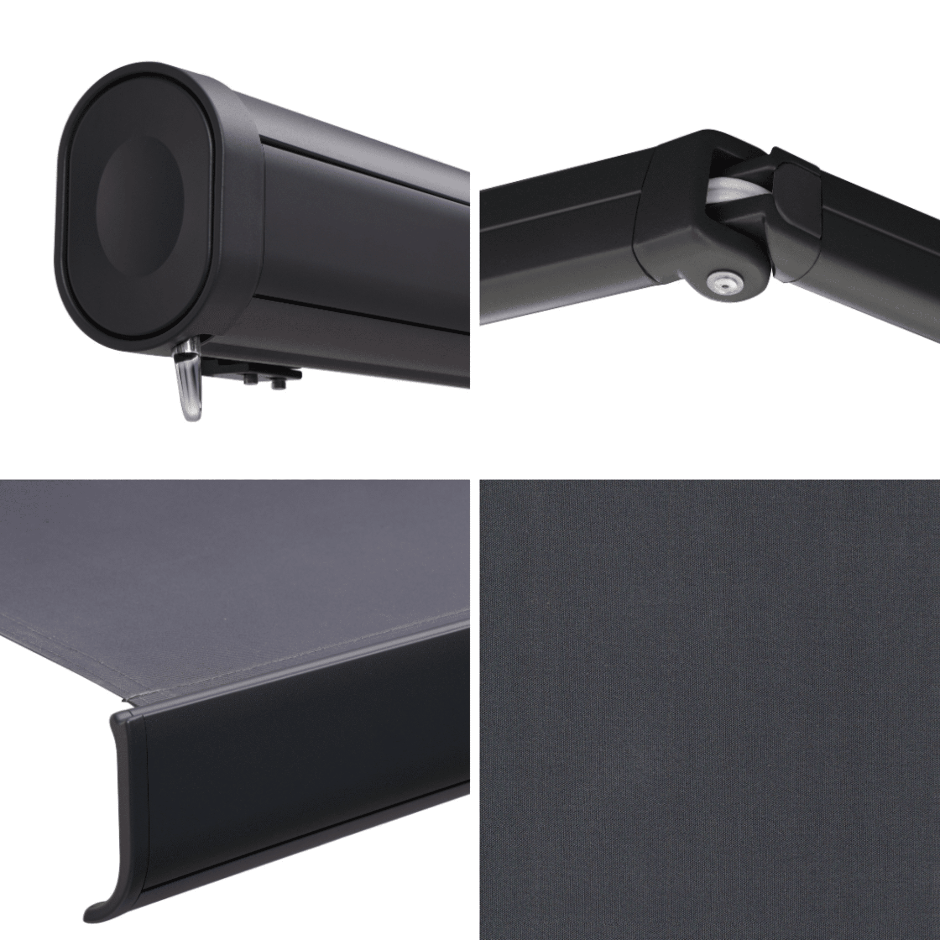 Store banne manuel 2.95 x 2 m Loby gris, toile acrylique gris - 9