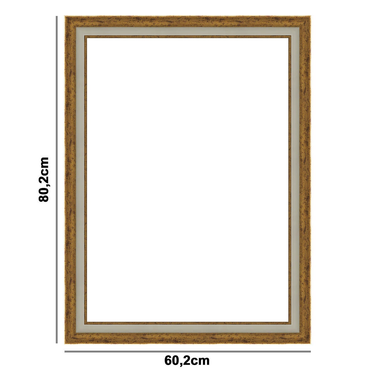 Cornice50x70 cm in legno oro Classica grane - 5