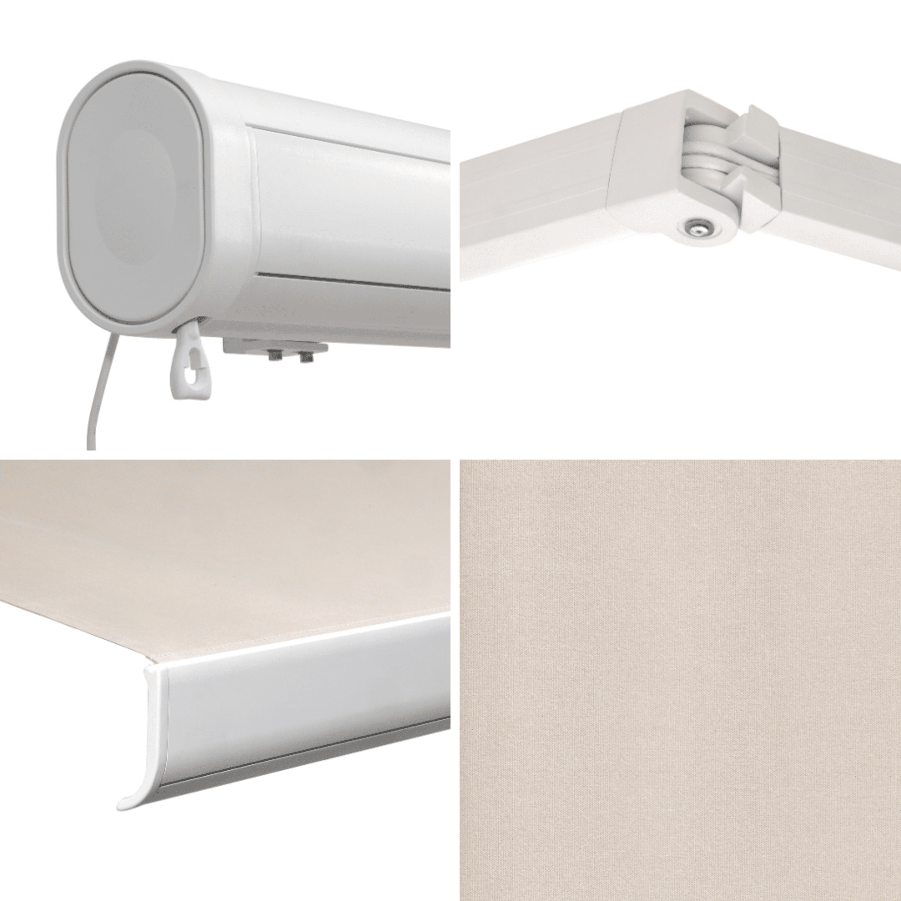 Store banne motorisé 4.95 x 3.5 m Loby XL blanc, toile acrylique beige - 10