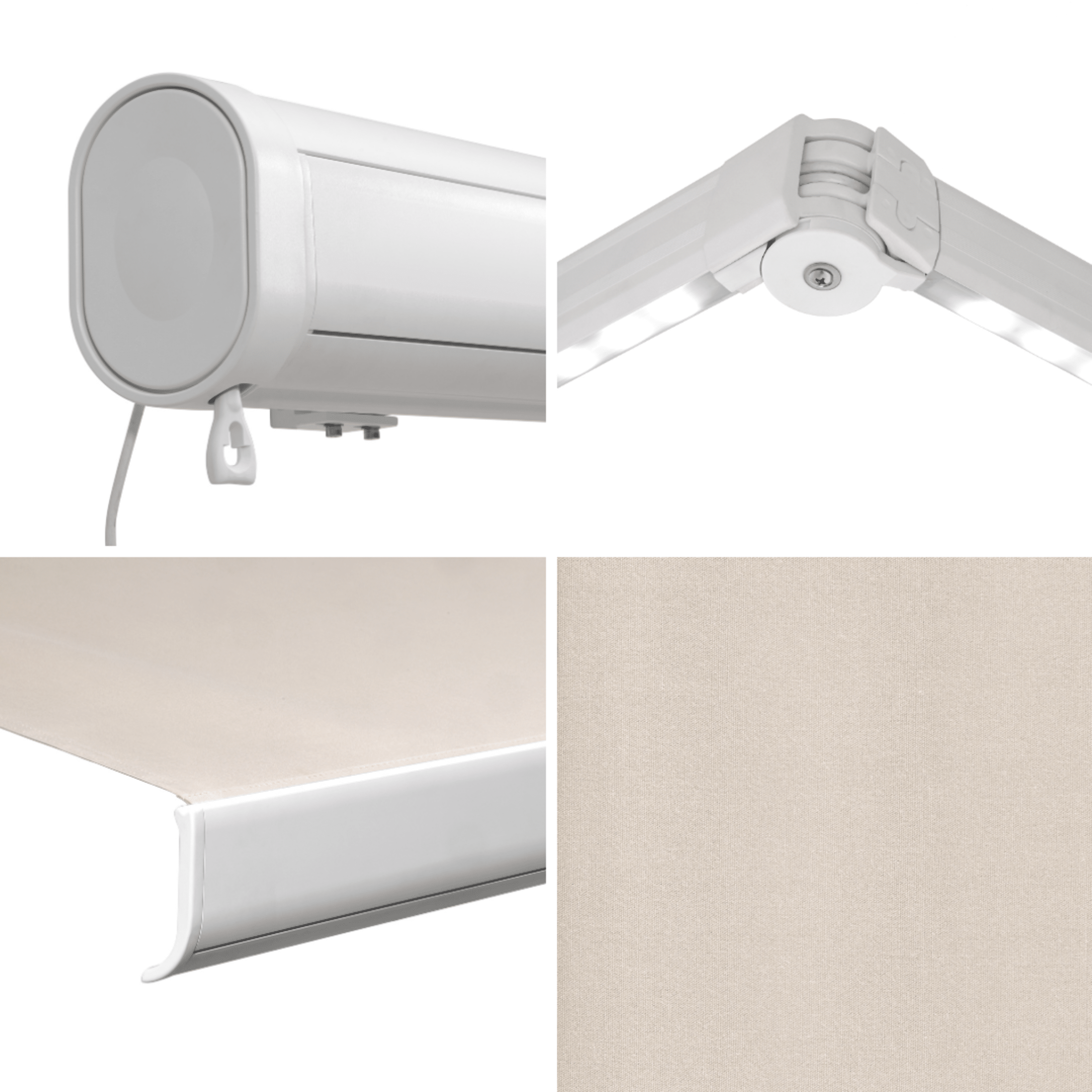 Store banne motorisé 2.95 x 2 m Loby S blanc LED, toile acrylique beige - 11