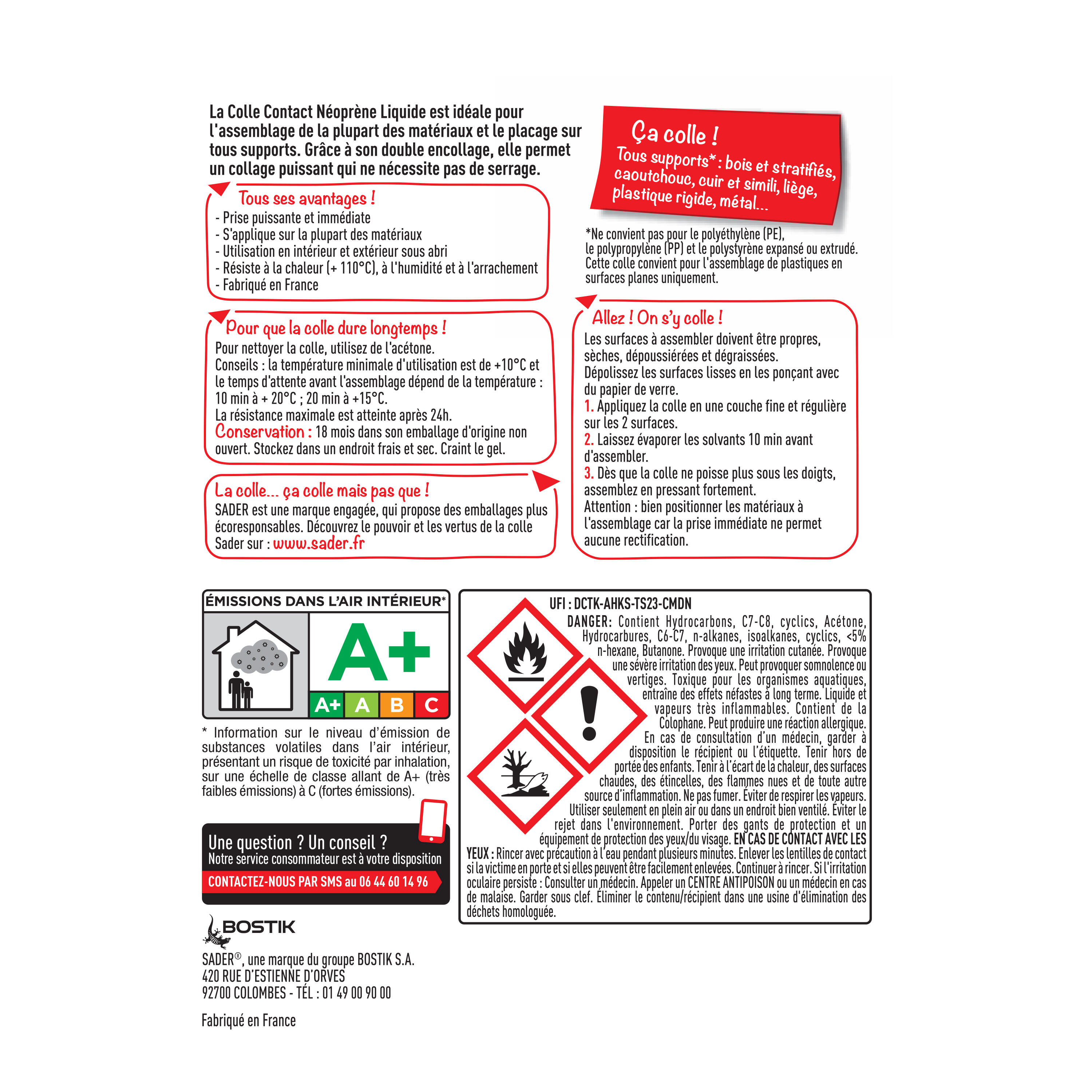 Colle d'assemblage liquide néoprène Liquide multi-usages SADER, 250ml beige - 6