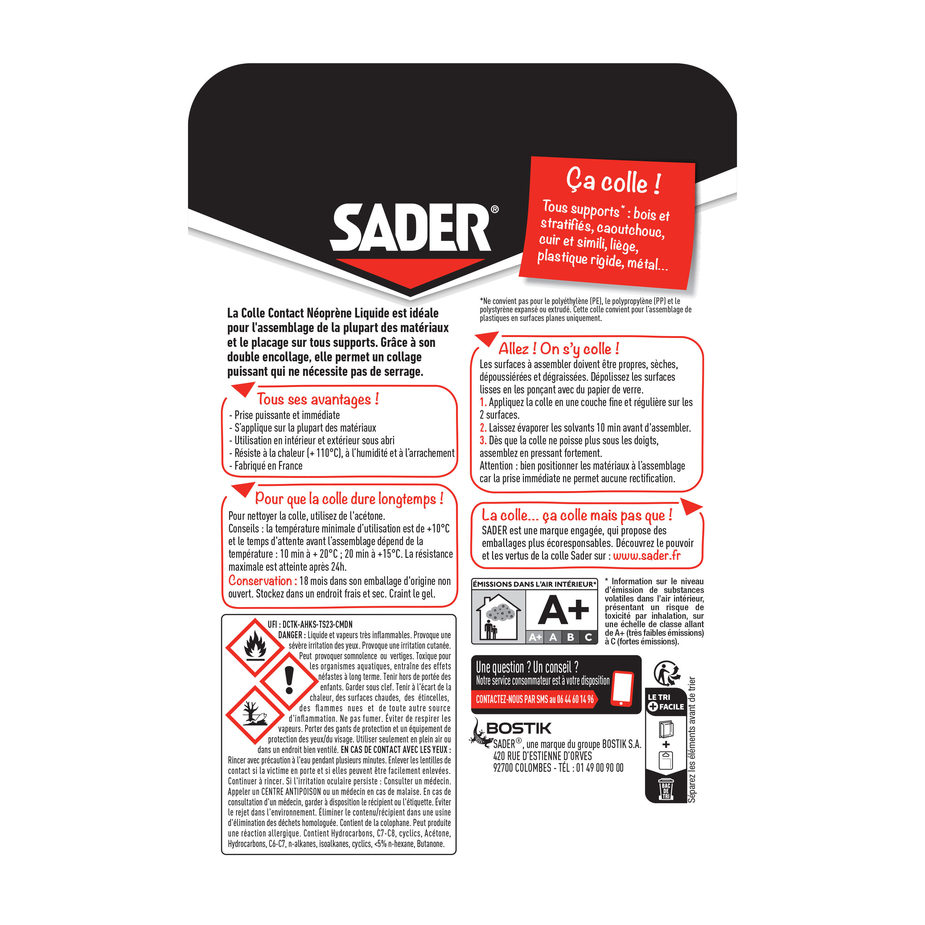 Colle d'assemblage liquide néoprène Liquide multi-usages SADER, 55ml beige - 6