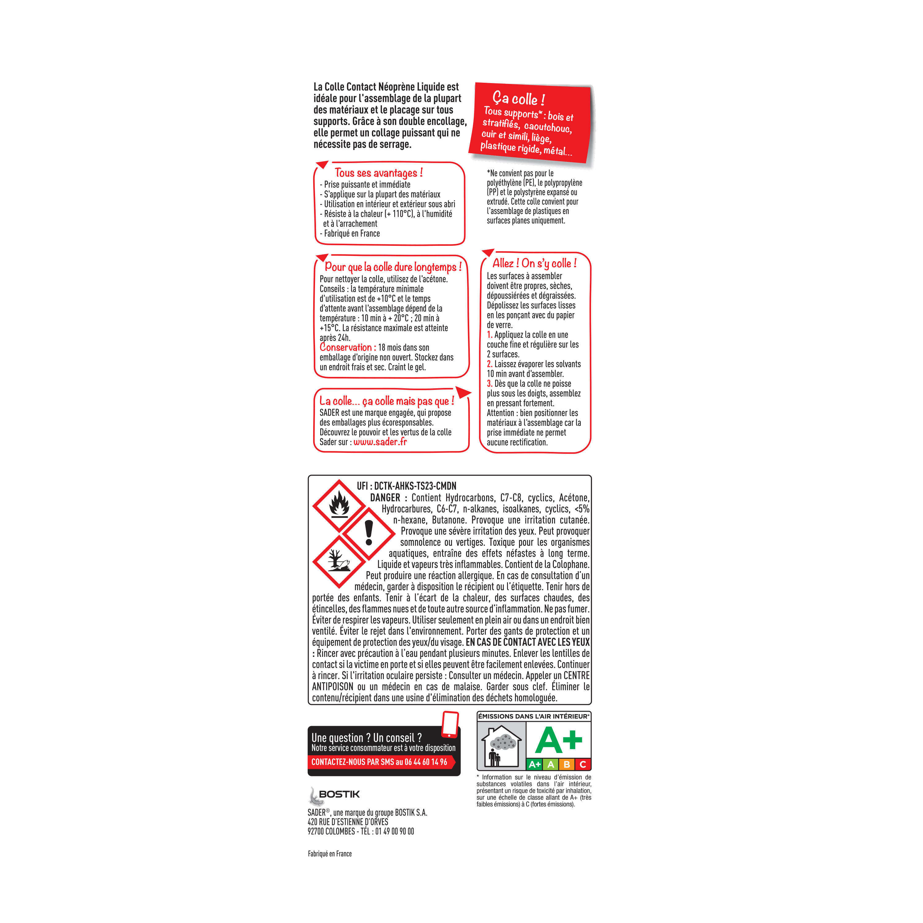 Colle d'assemblage liquide néoprène Liquide multi-usages SADER, 750ml beige - 6