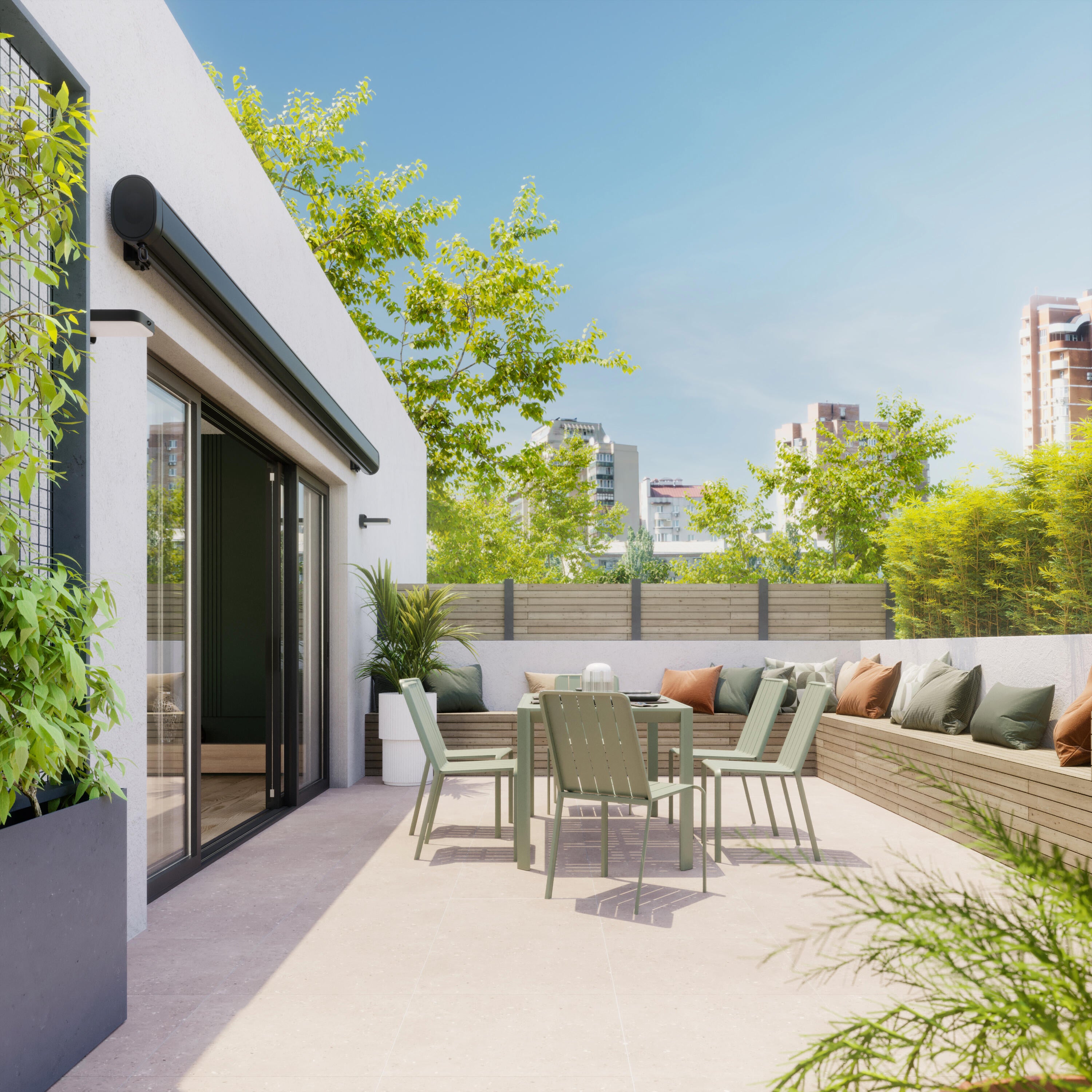 Store banne manuel 2.95 x 2 m Loby gris, toile acrylique gris - 5