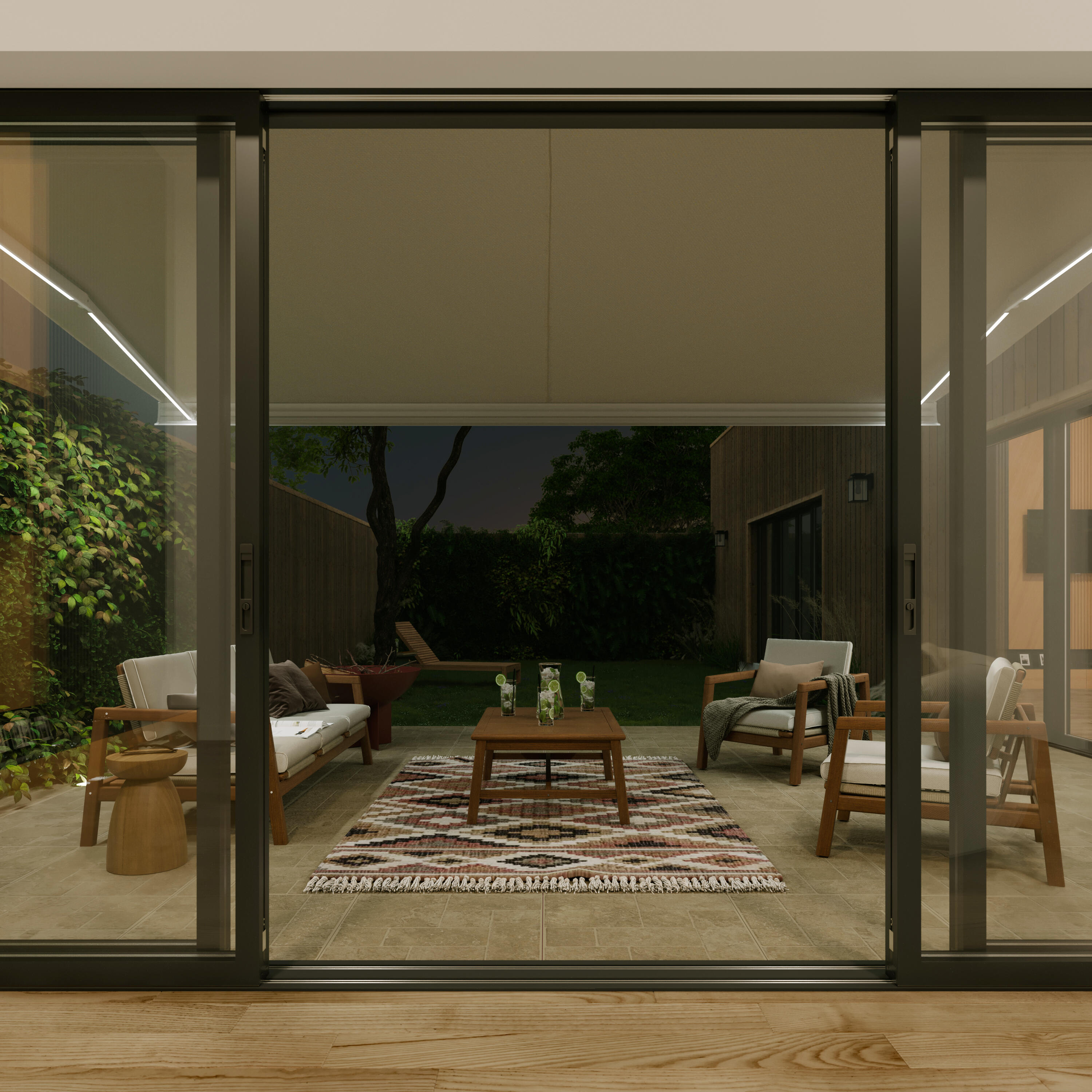 Store banne motorisé 2.95 x 2 m Loby S blanc LED, toile acrylique beige - 5