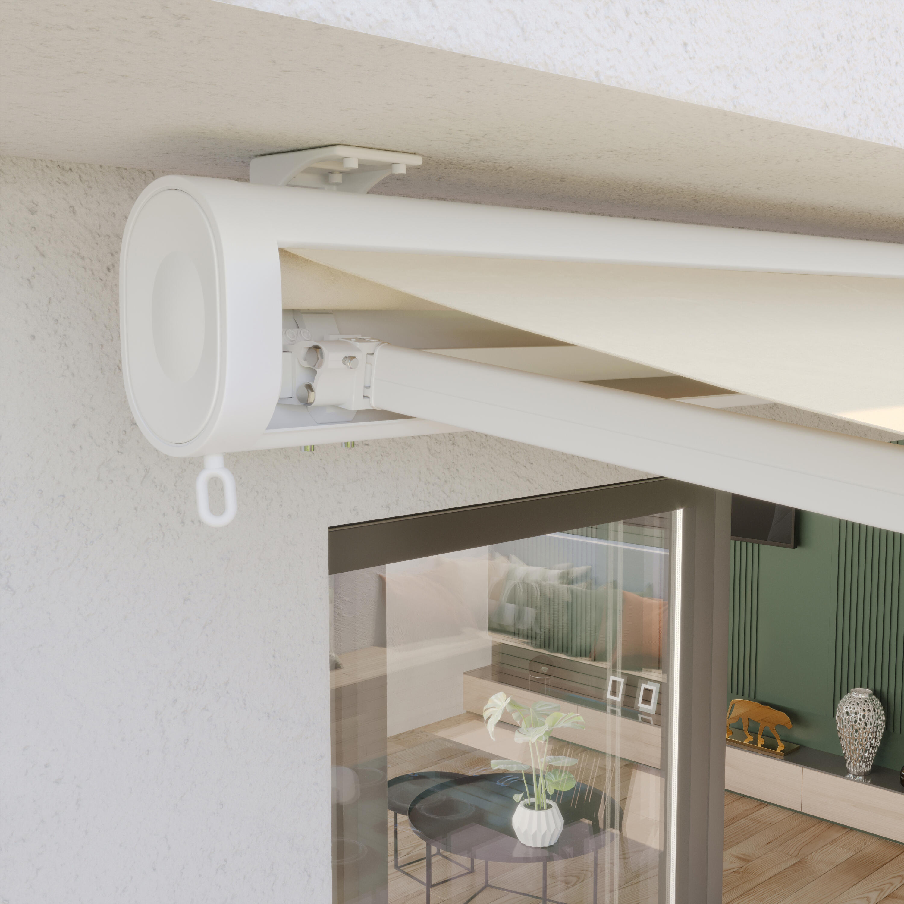 Support de fixation plafond blanc pour store banne Loby - L'unité - 2