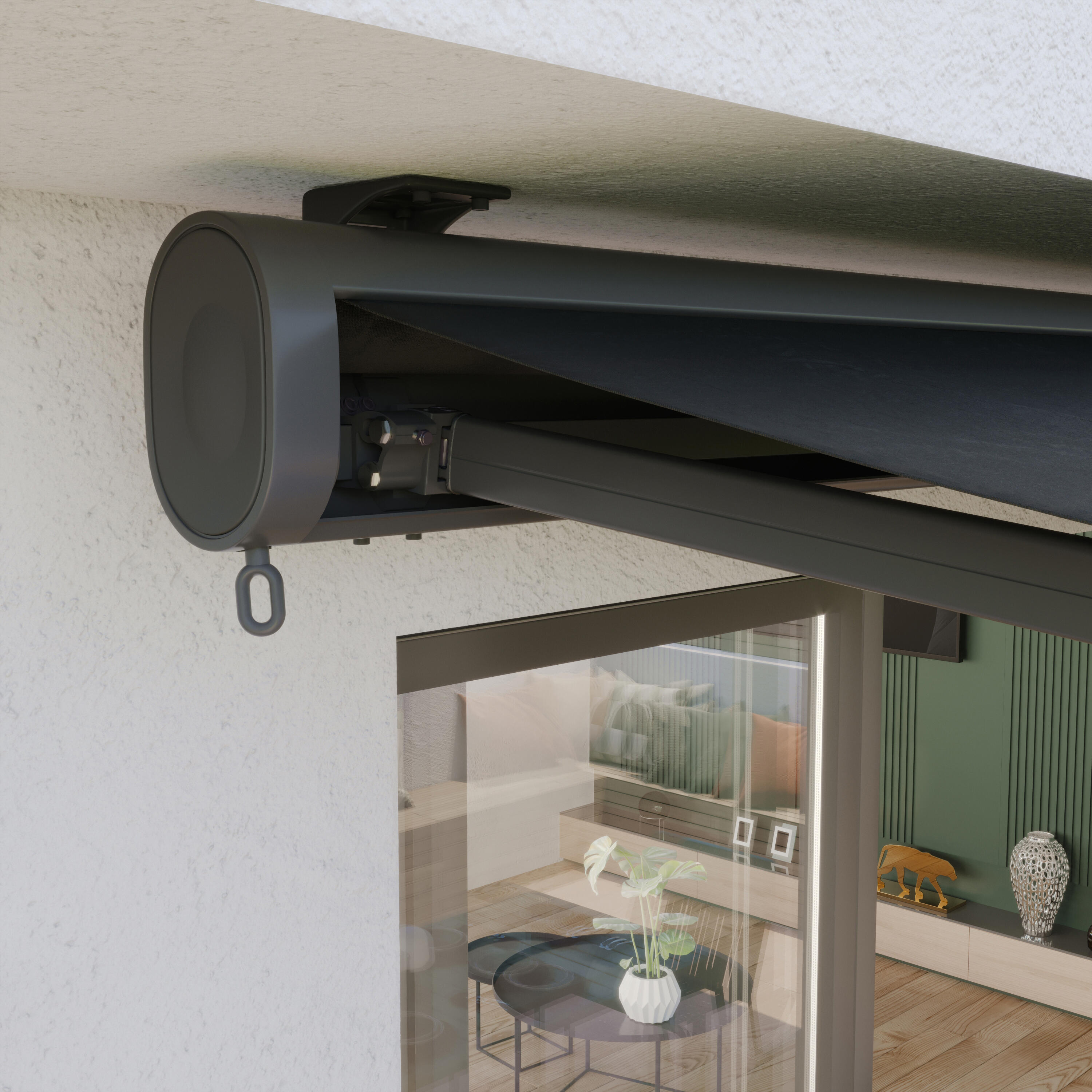 Support de fixation plafond gris pour store banne Loby - L'unité - 2