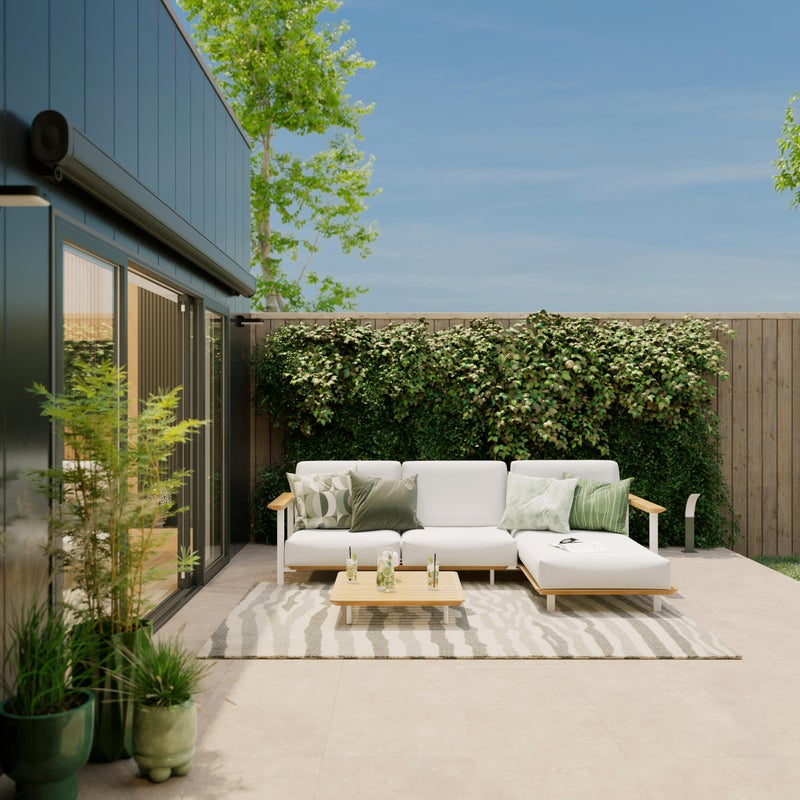 Markiza zewnętrzna z napędem z wysuwanym ramieniem z oświetleniem LED Loby 4x3.5 metra antracytowa NATERIAL