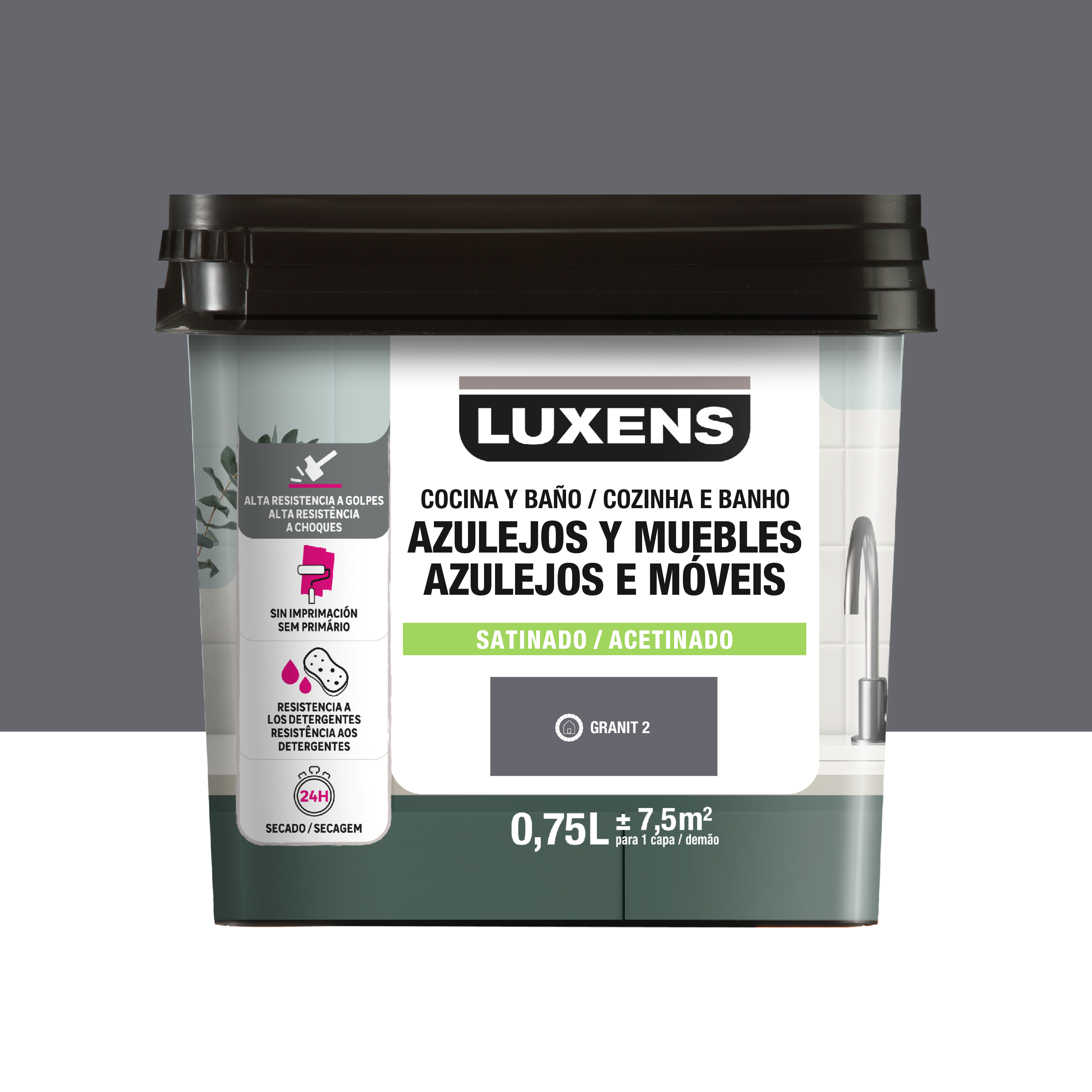 Esmalte muebles y azulejos de cocinas y baños satinado luxens 750ml granit 2