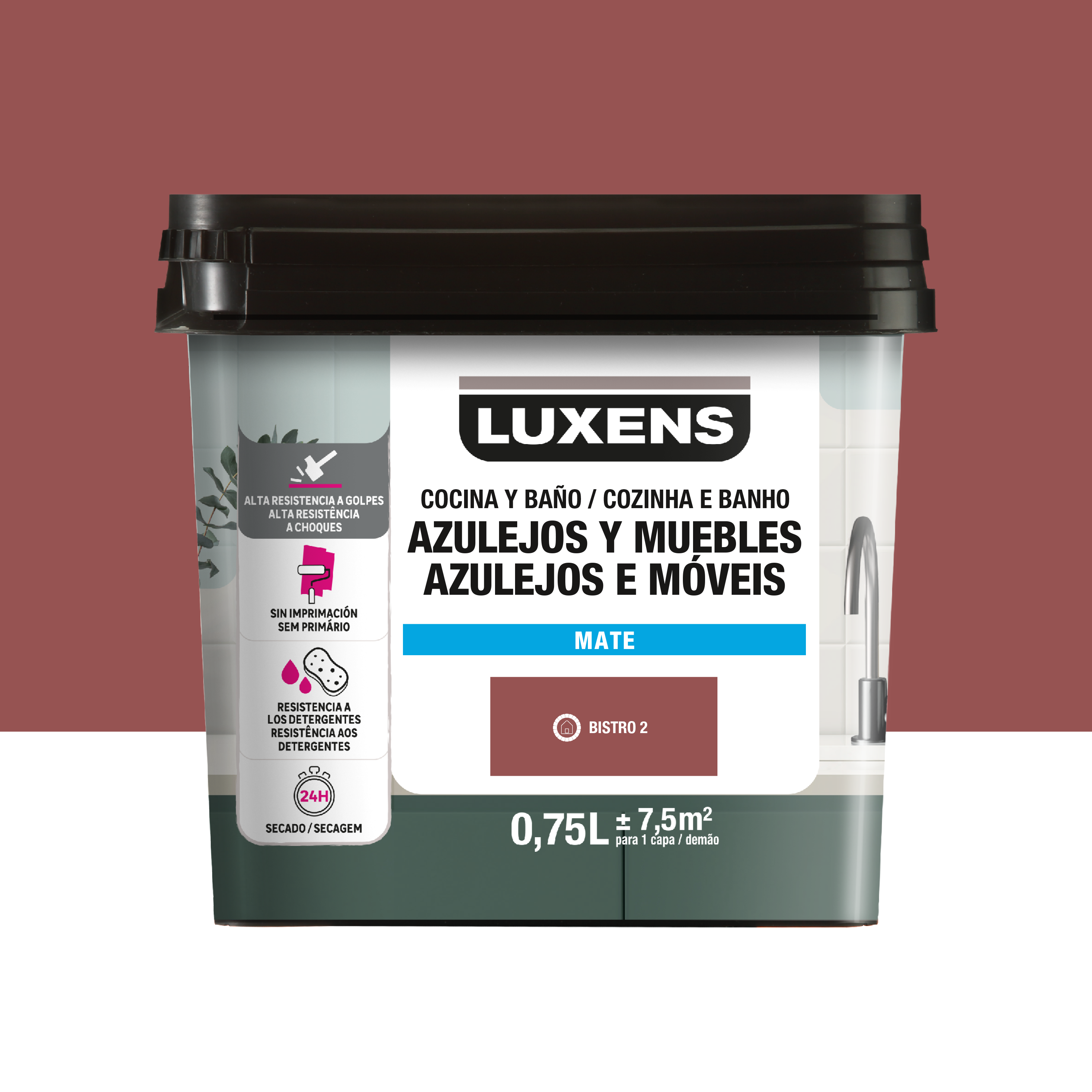 Esmalte muebles y azulejos de cocinas y baños mate luxens 750ml bistro 2