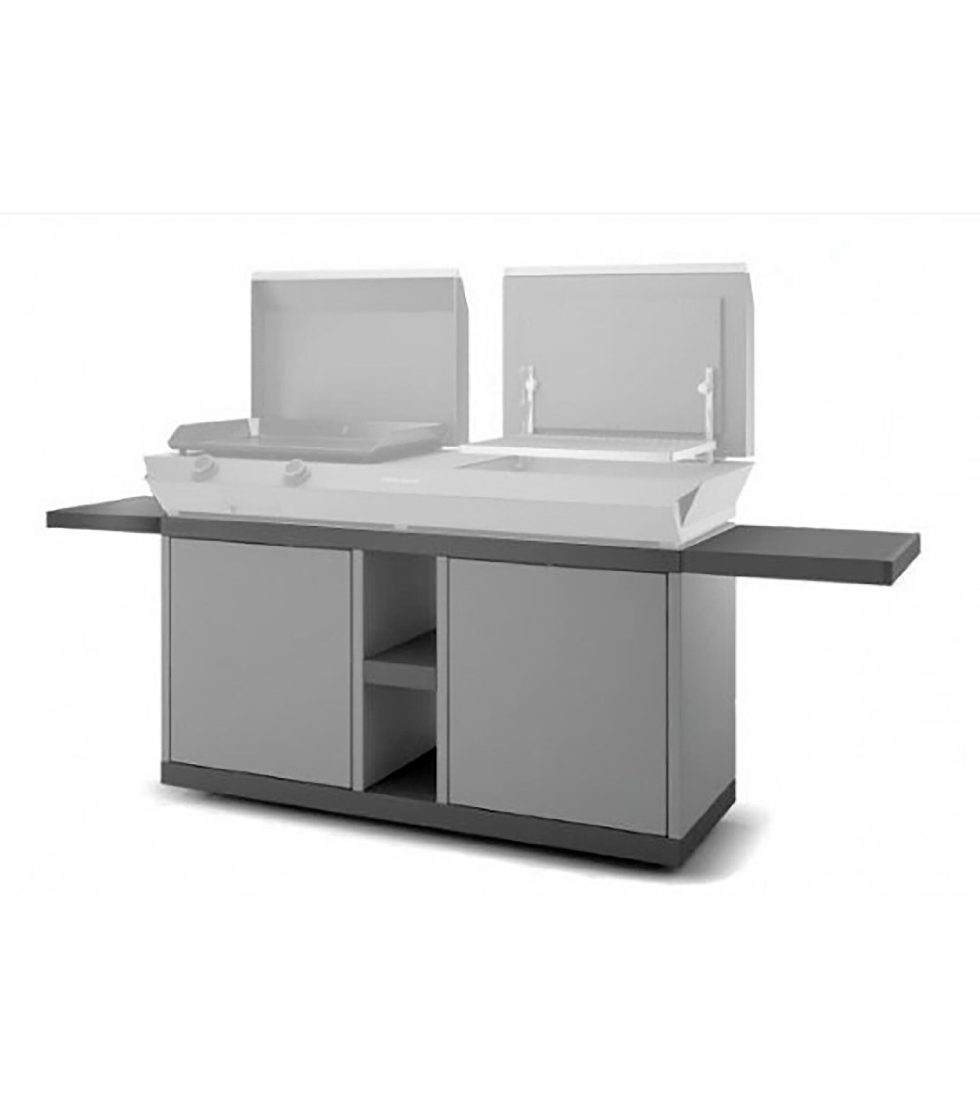 Mesa de cocina exterior con ruedas para plancha combi forge adour