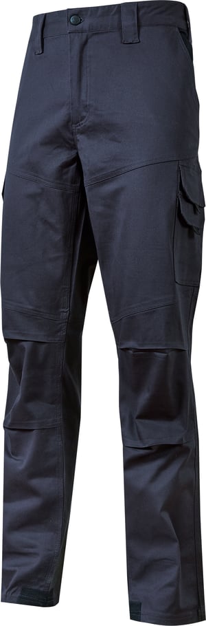 M819 Pantaloni Invernali Da Lavoro Uomo, 100% Cotone Popeline, Garzatura Interna, Bluette, Taglia 50