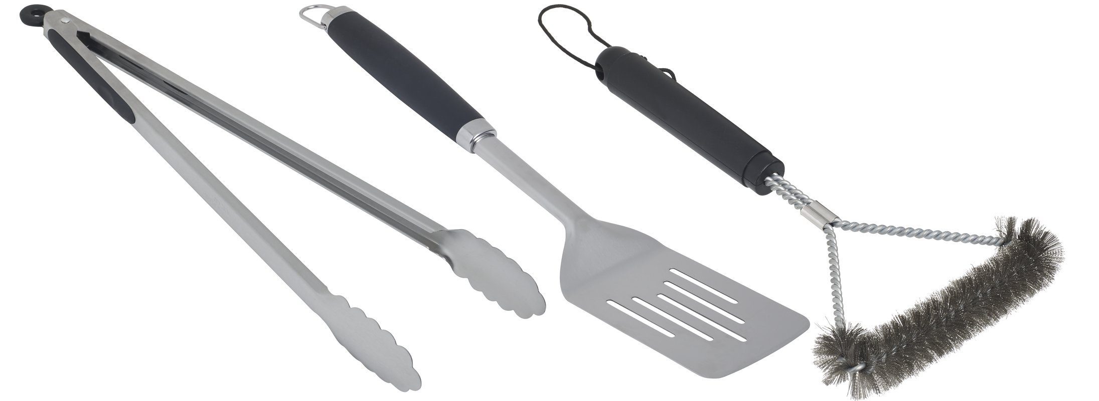 Zestaw sztućców do grilla szczypce+łopatka+szczotka Naterial