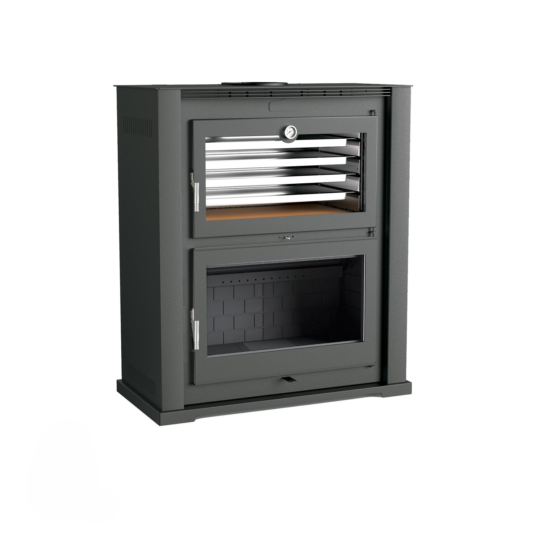 Estufa de leña con horno bea h2f eco 10,9 kw