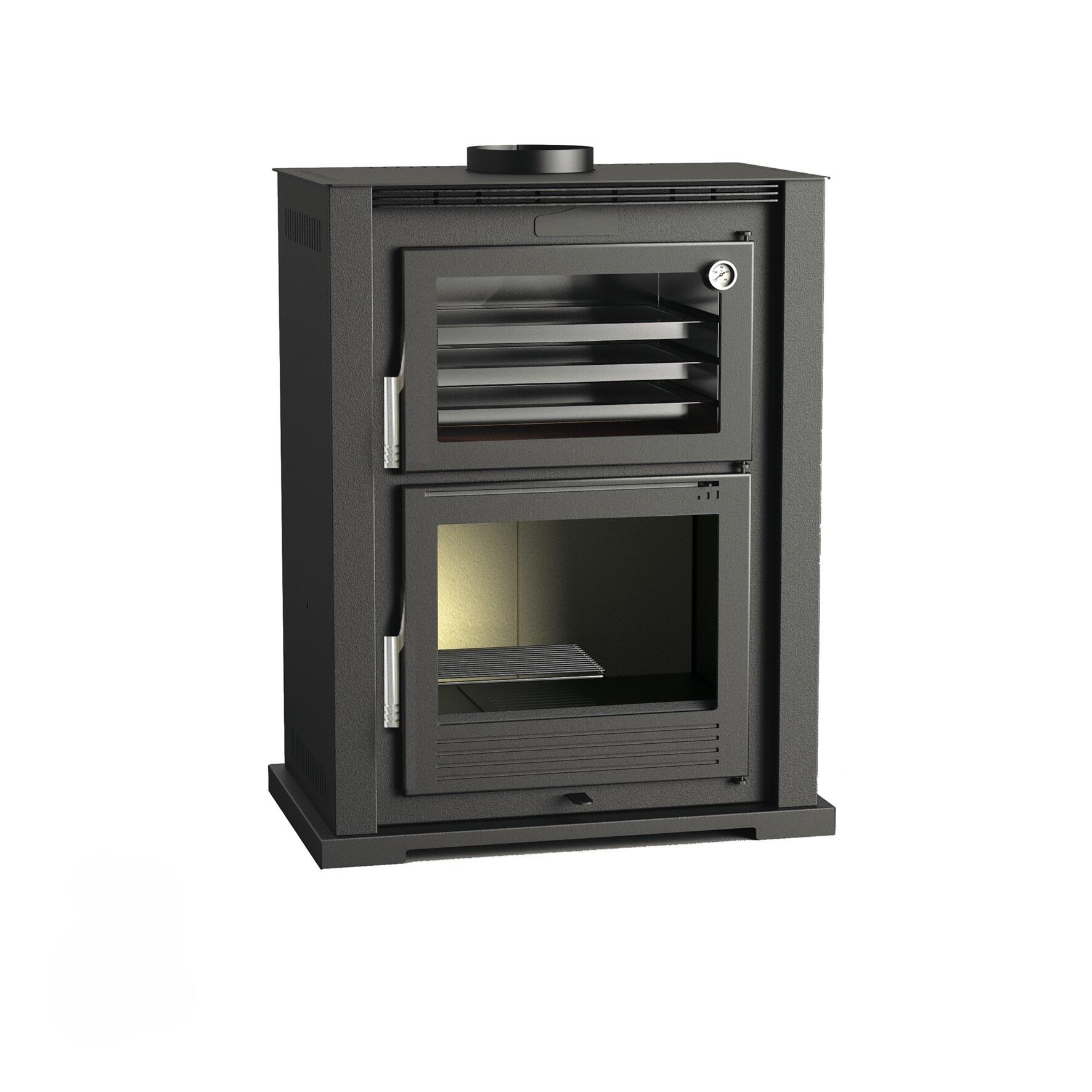 Estufa de leña con horno bea h1 eco 9,5 kw