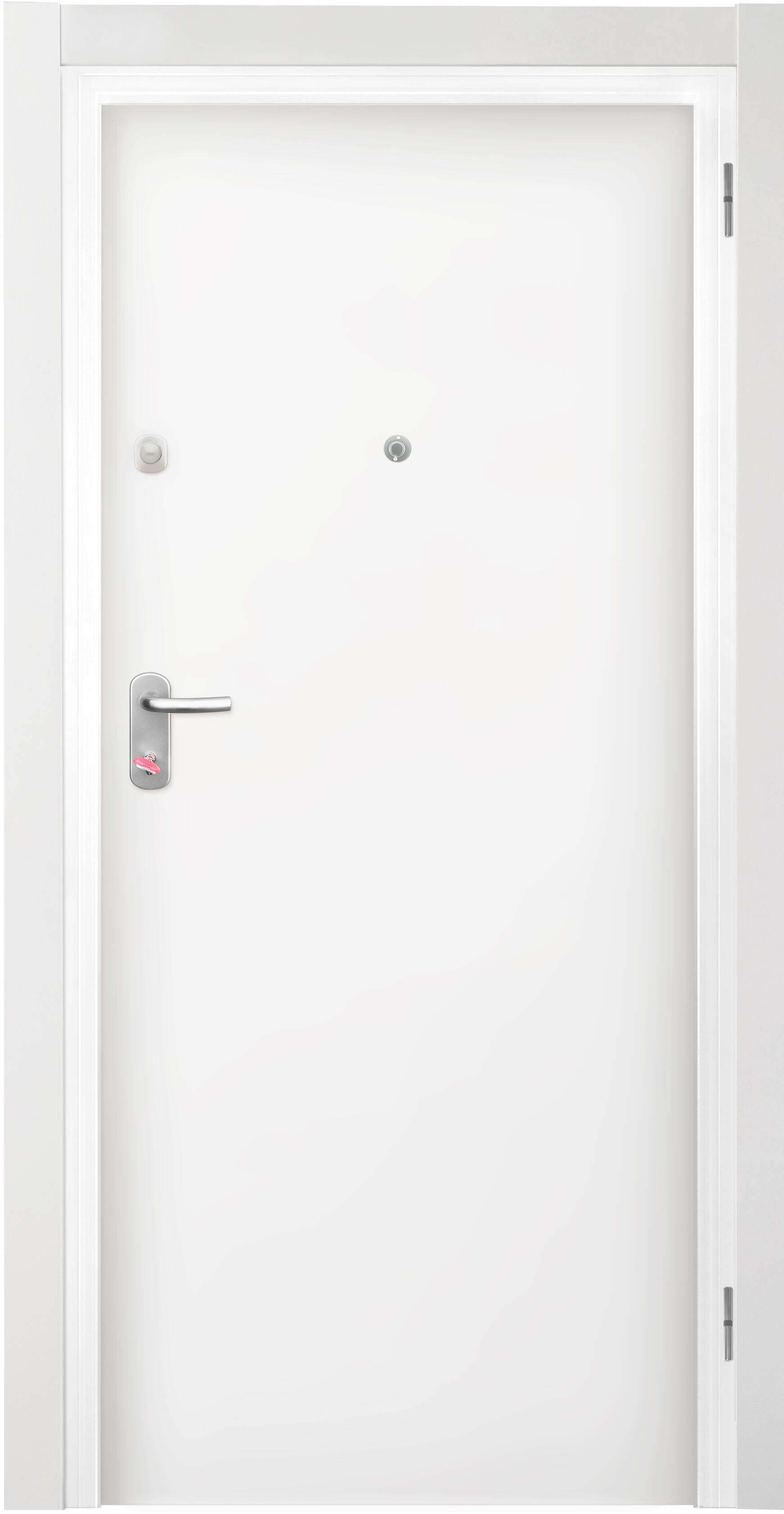 Puerta de entrada acorazada serie Omega fresada Lucerna blanco / interior liso blanco apertura izquierda 206x92cm - 3