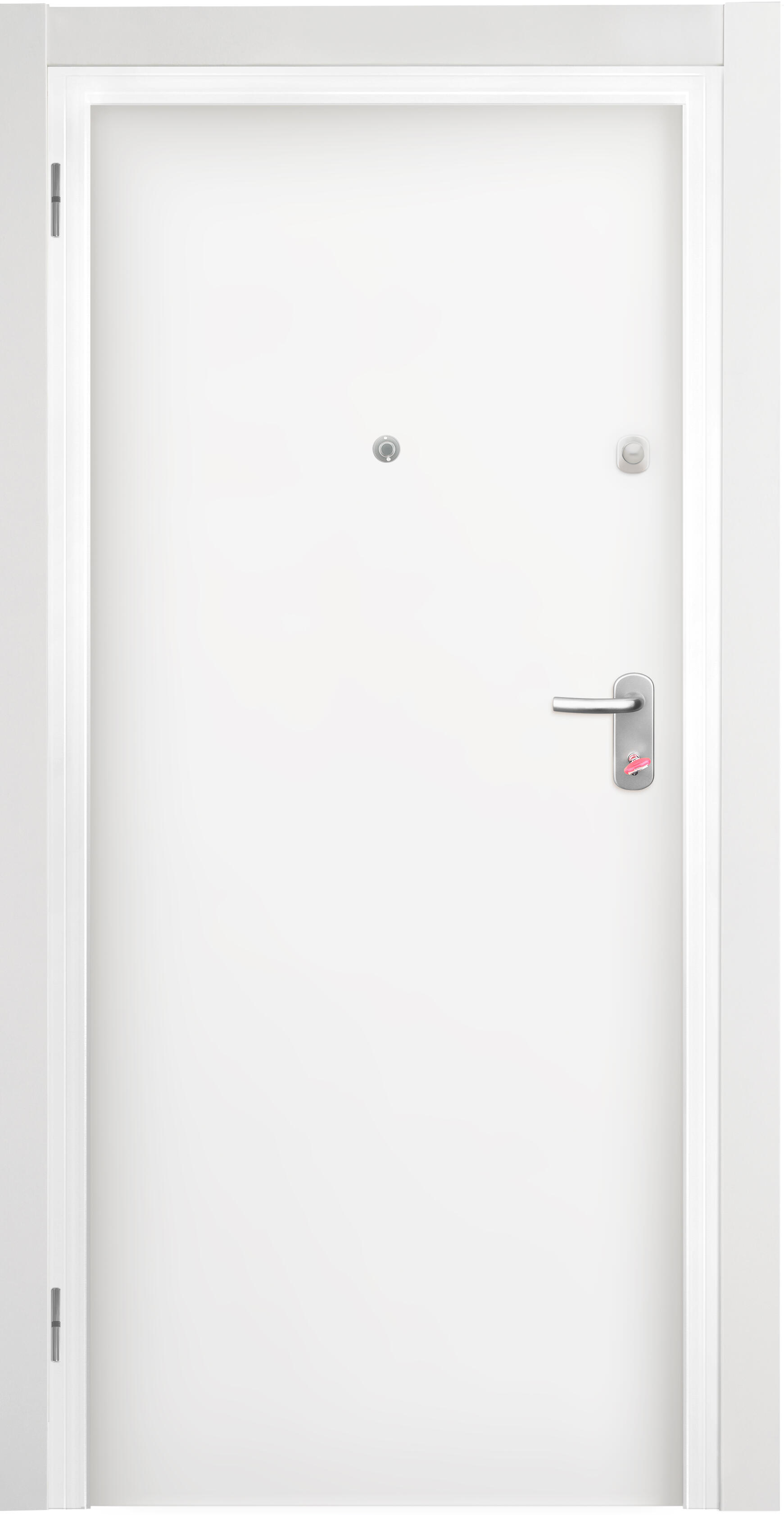 Porta de entrada de segurança branca lisa/branca riscas de 80x200cm direita - 3