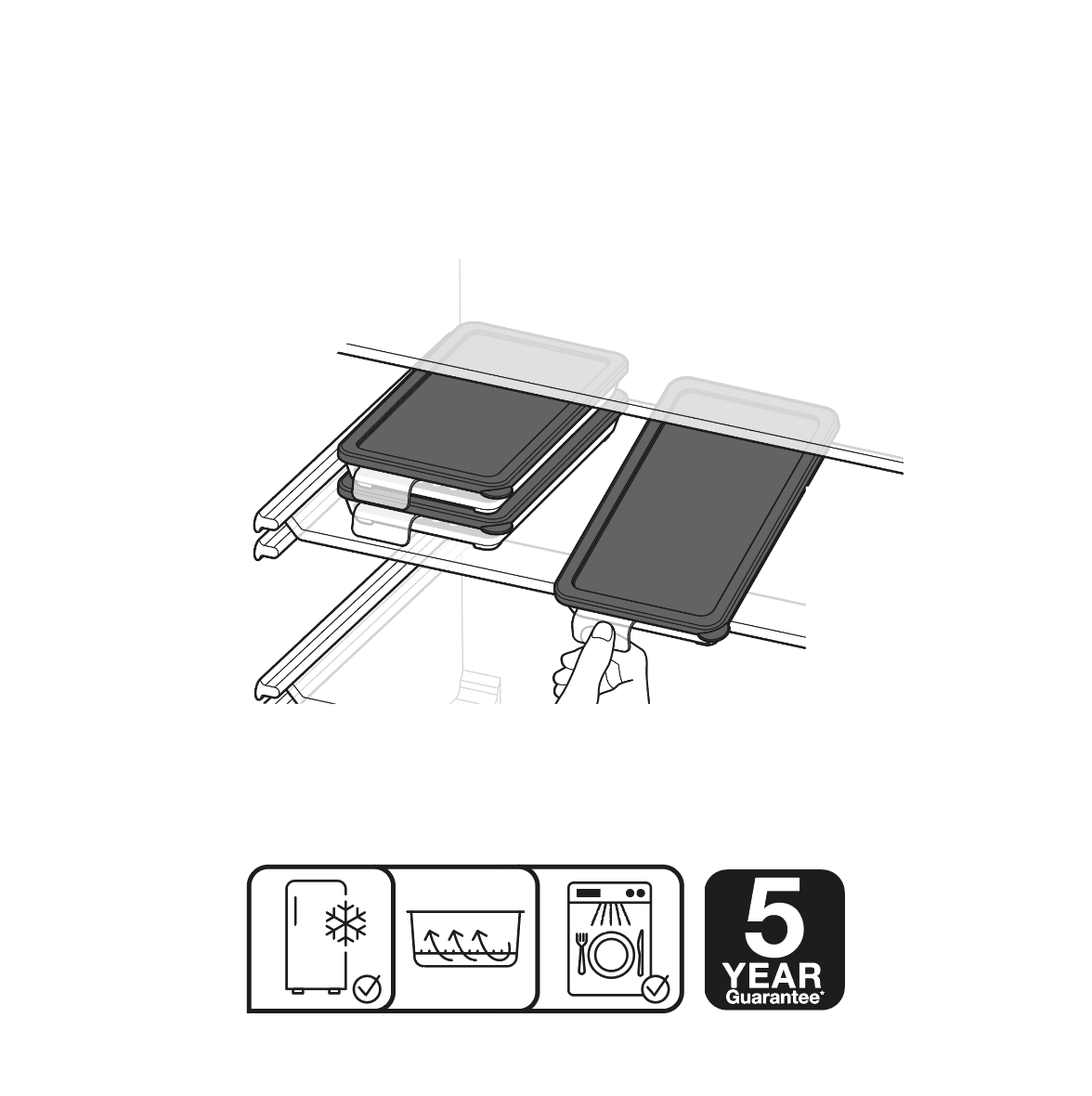 Boîte de conservation avec grille pour charcuterie/fromage L.20xl.11,1cm DELINIA - 5