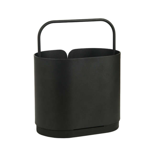 Scolaposate DELINIA in acciaio nero L 9.9 x H 19.4 x P 15.5 cm