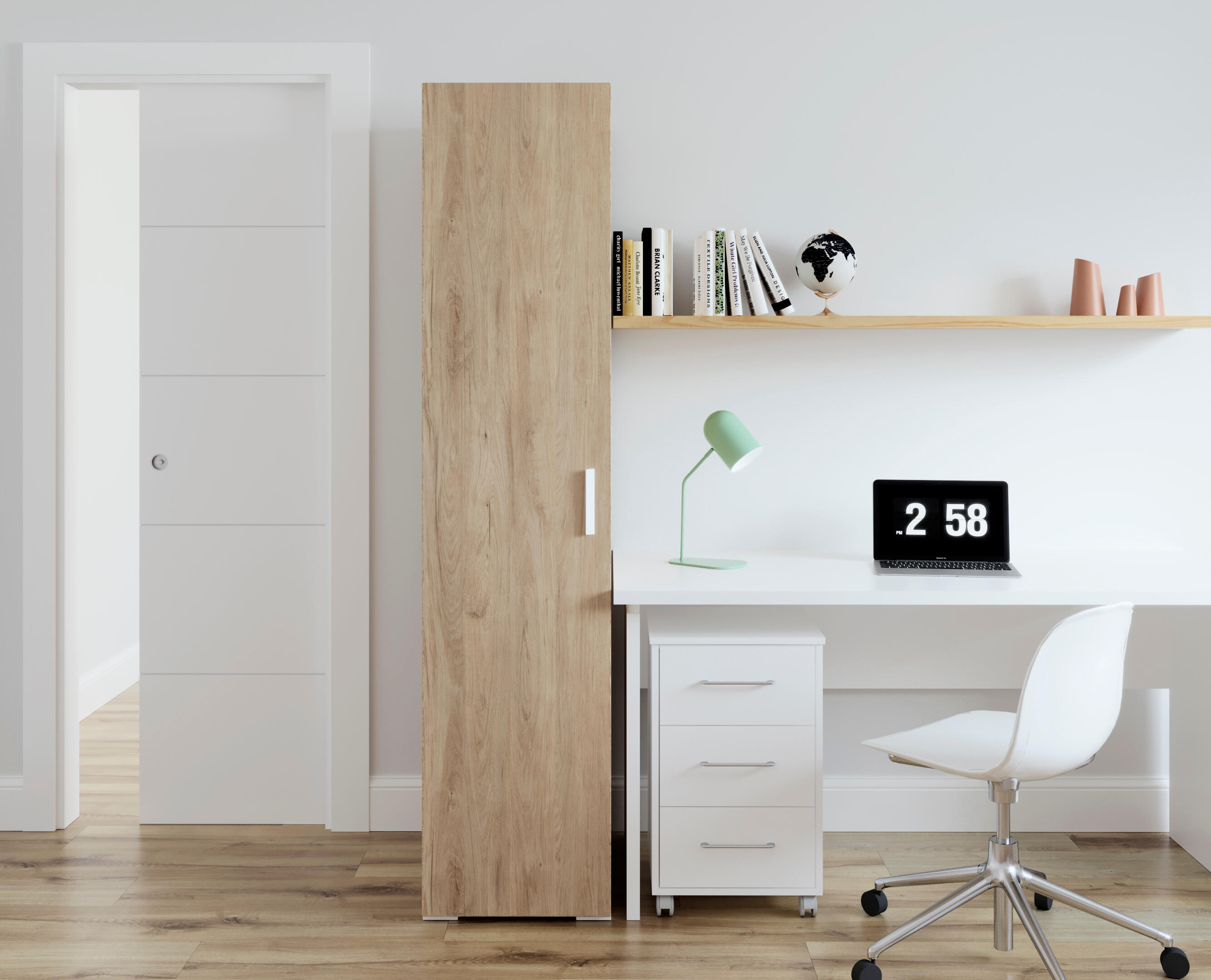 Roupeiro 1 porta carvalho 43x191x53 cm One - 5