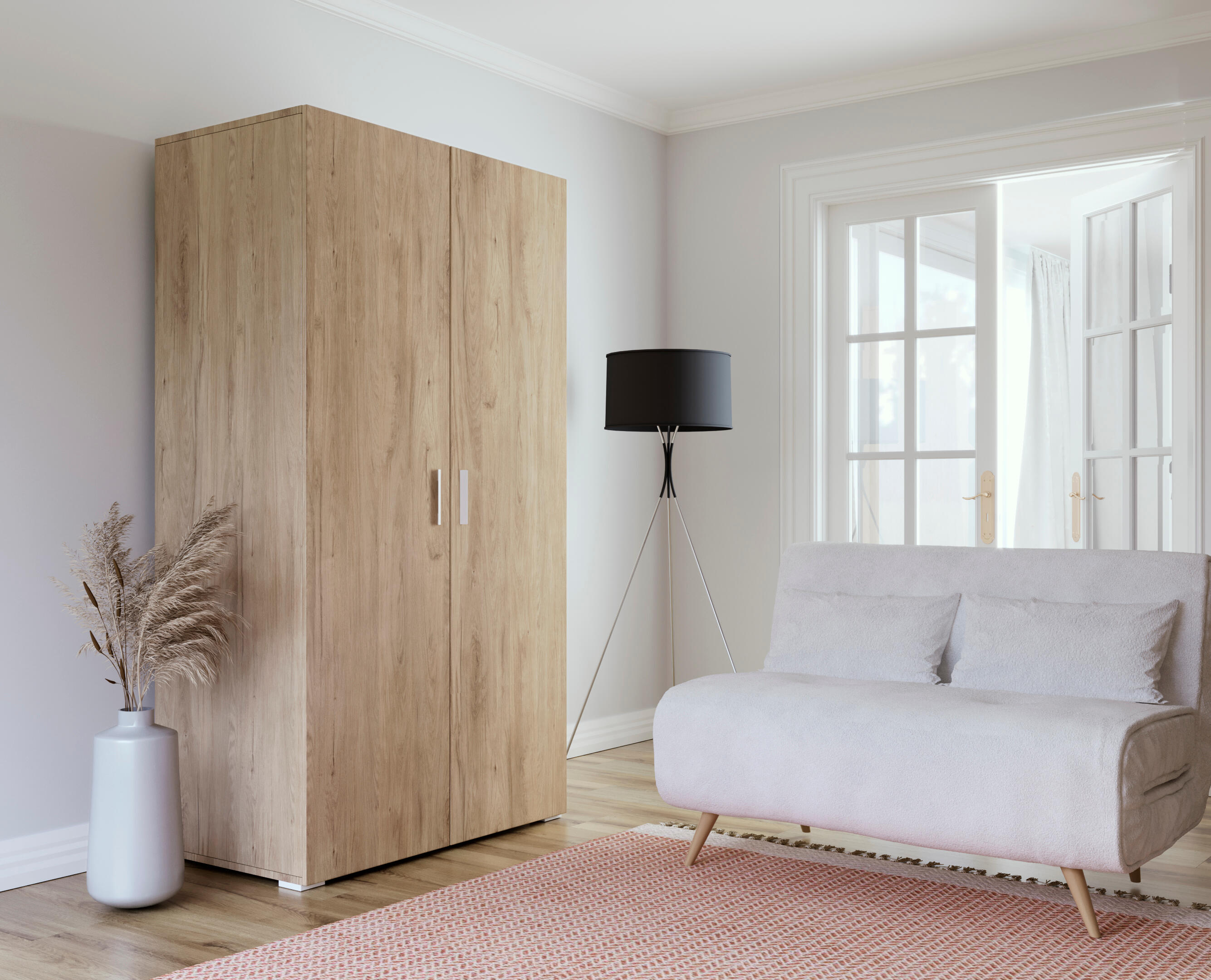 Roupeiro 2 portas carvalho 104x191x53 cm One - 5