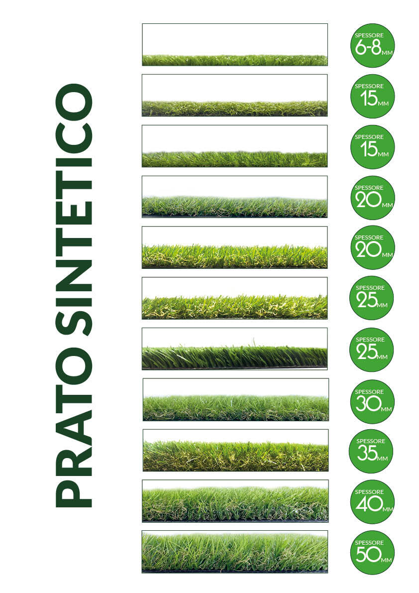 Rotolo di erba sintetica Sp 40 mm drenante e resistente ai raggi UV 5 x 2 m, 10 m² 4F GROUP Deluxe - 8