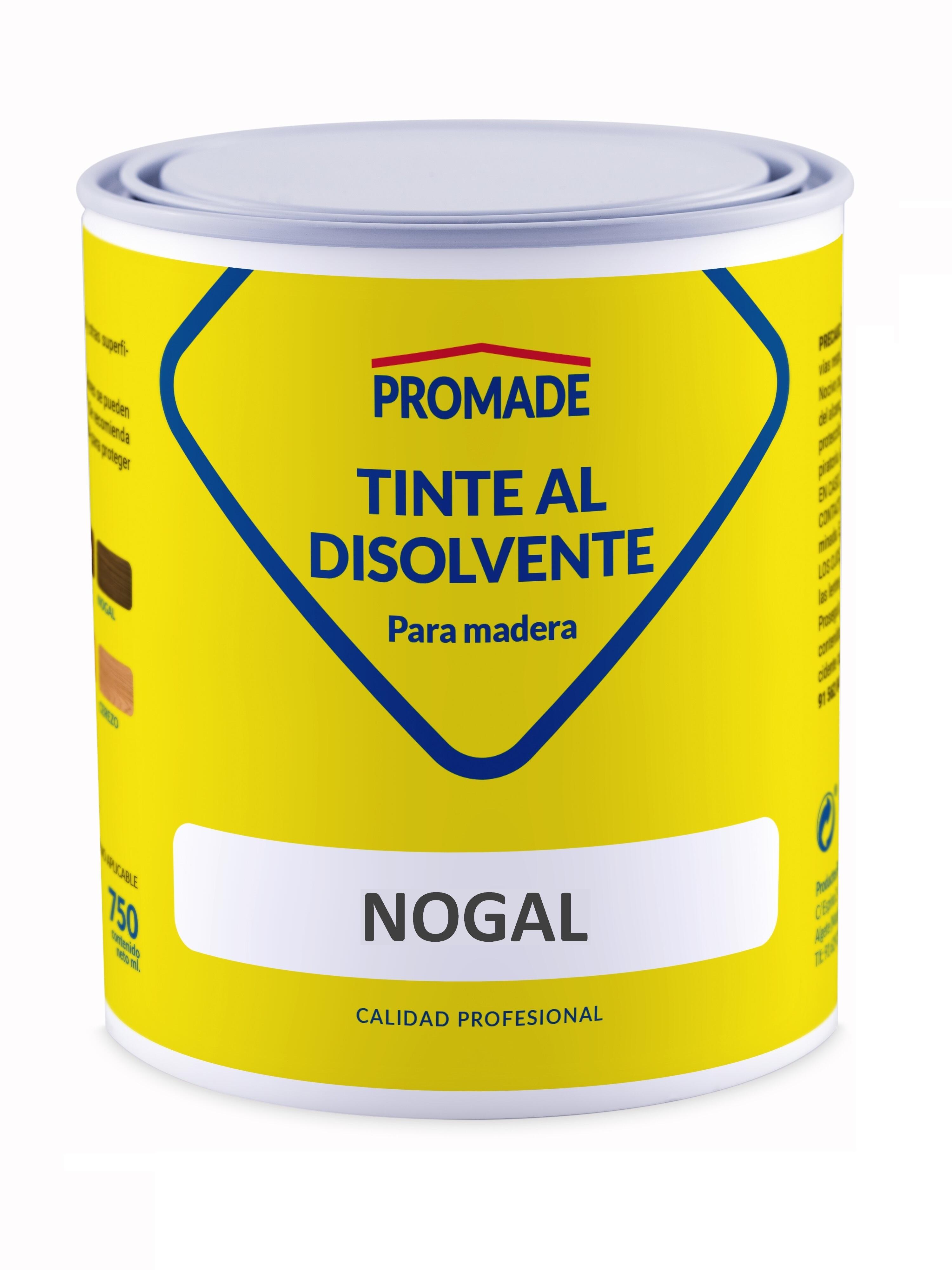 Tinte de madera interior PROMADE en color nogal, acabado mate para mobiliario líquido de 375 ml. Base disolvente. - 2