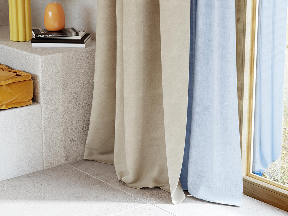 Cortinado alça com botão Charlina 140x280cm bege Inspire - 3