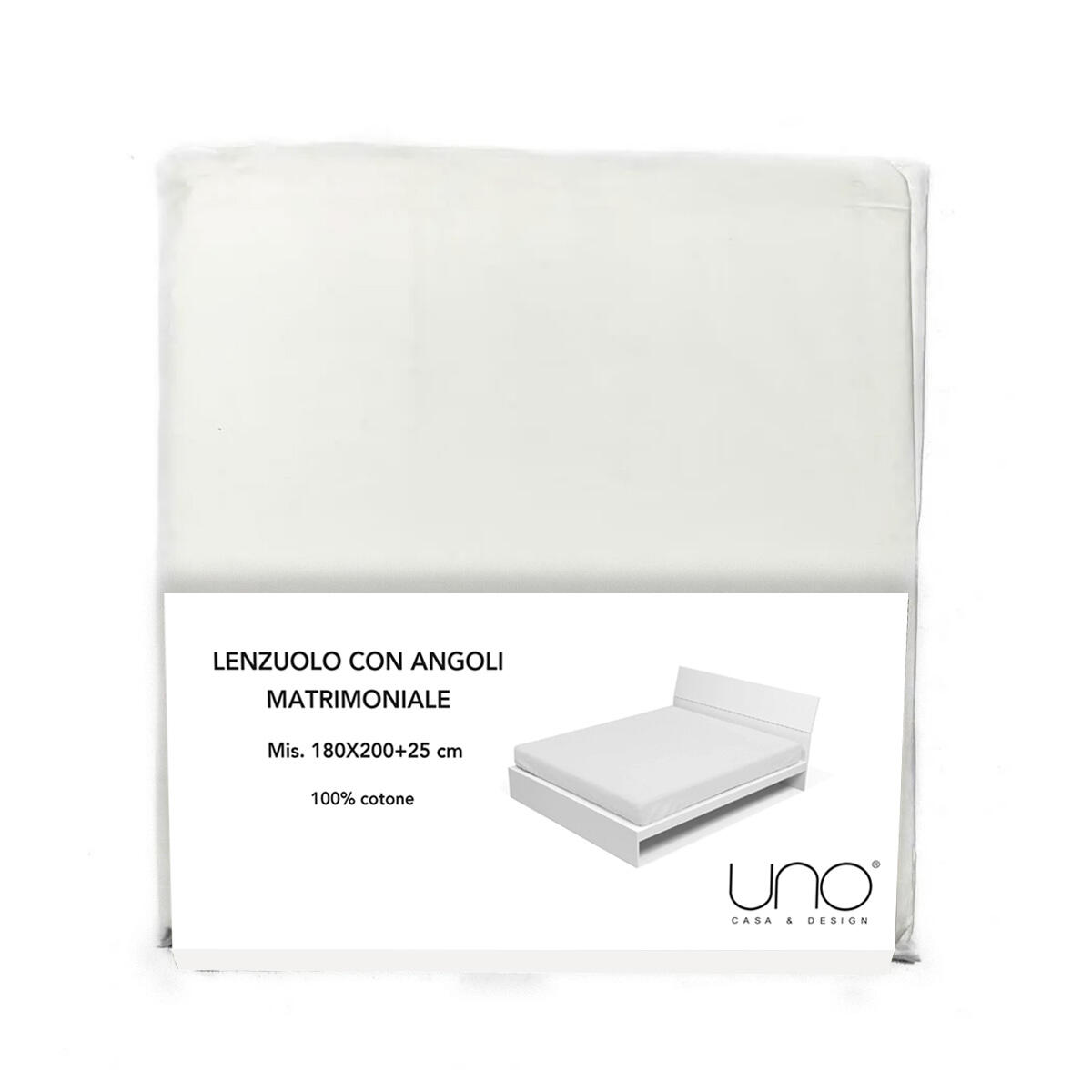 Lenzuolo sotto con angoli doppio Bice in cotone 180 x 200 cm - 3