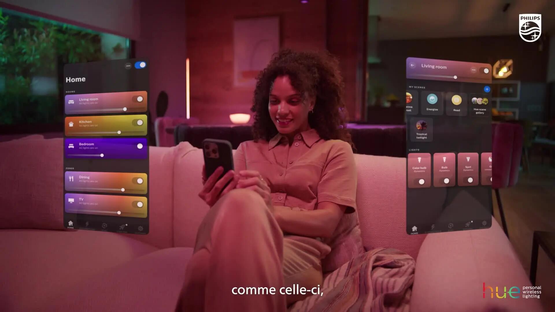 Ampoule connectée triangulaire E27, 500lm, variations blanc&couleur, PHILIPS HUE - 9