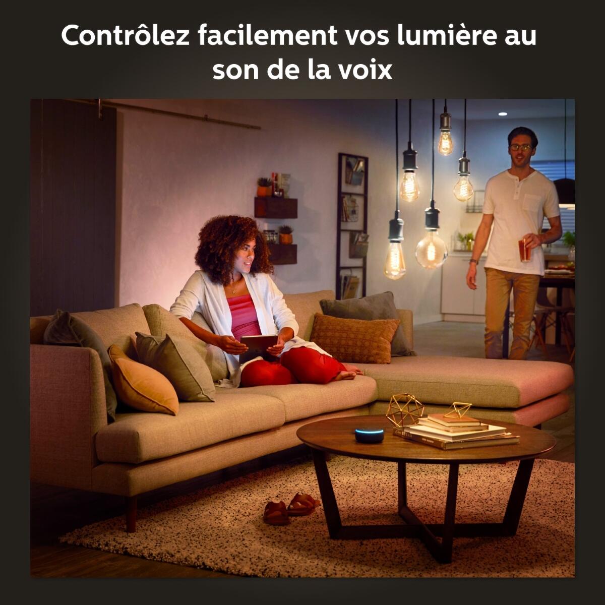 Ampoule led connectée globe 125mm E27, 40W, variation de blancs, PHILIPS HUE - 3