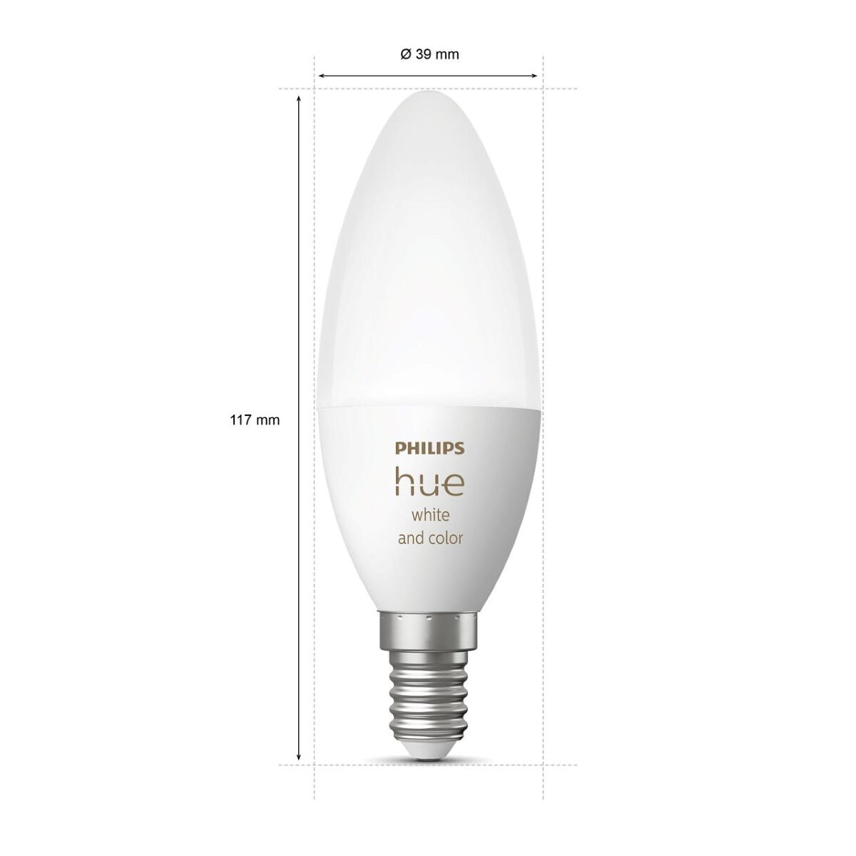 Ampoule led connectée flamme E14, 40W, variations blanc & couleurs, PHILIPS HUE - 6