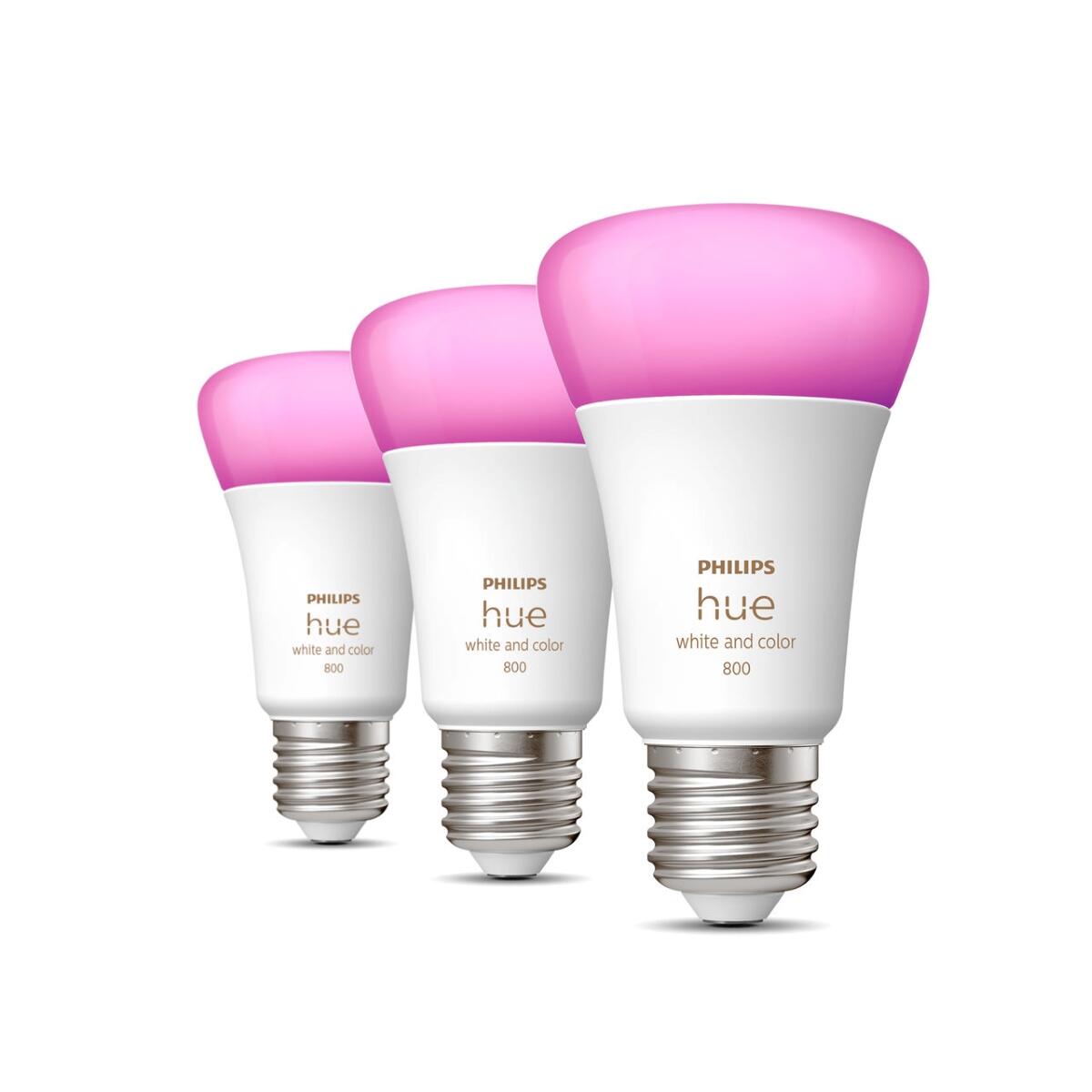 3 ampoules led connectées E27, 60W, variations de blanc et couleurs, PHILIPS HUE - 9