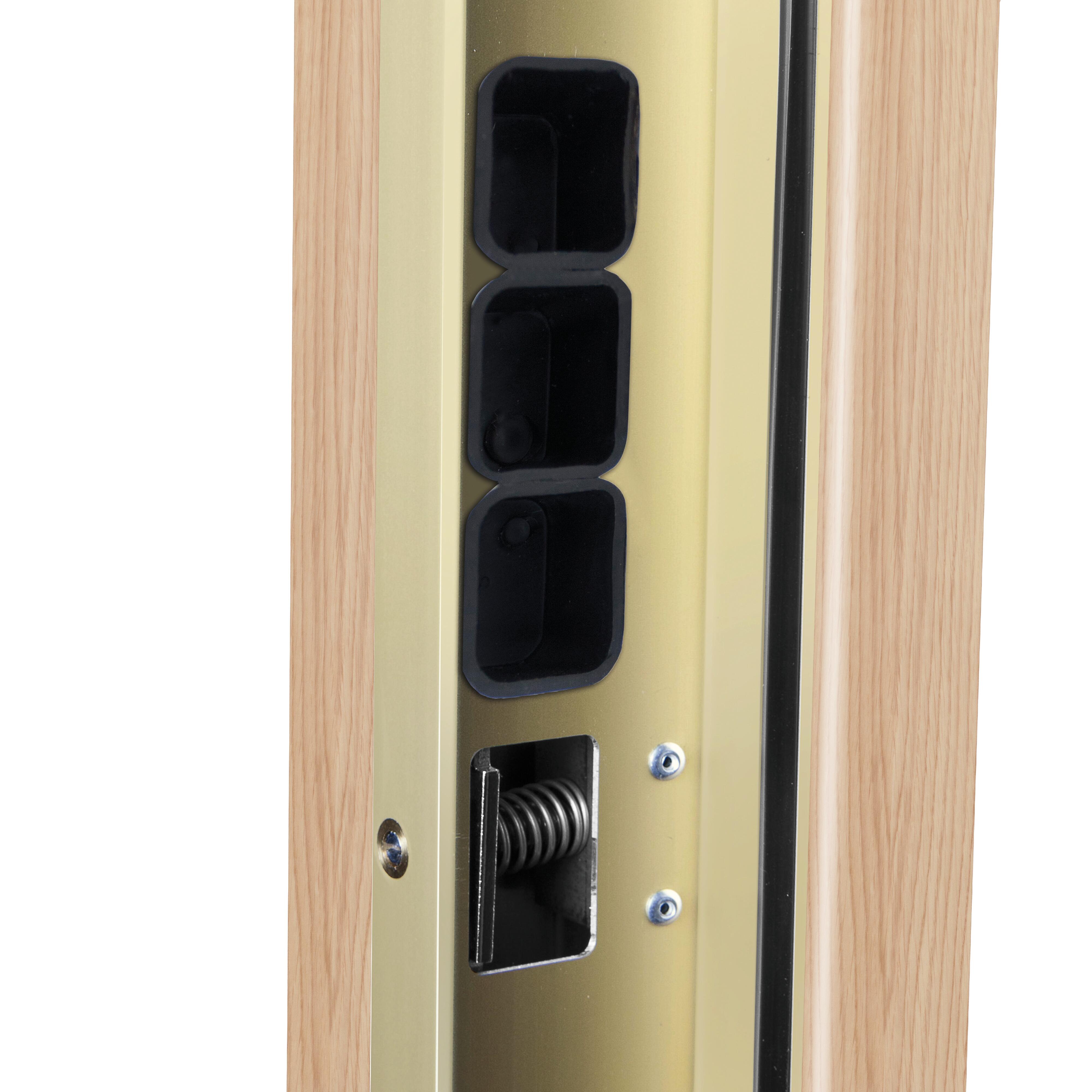 Puerta de entrada acorazada serie 400 fresada roble / interior Viena fresada roble apertura derecha 208x90.3cm - 11