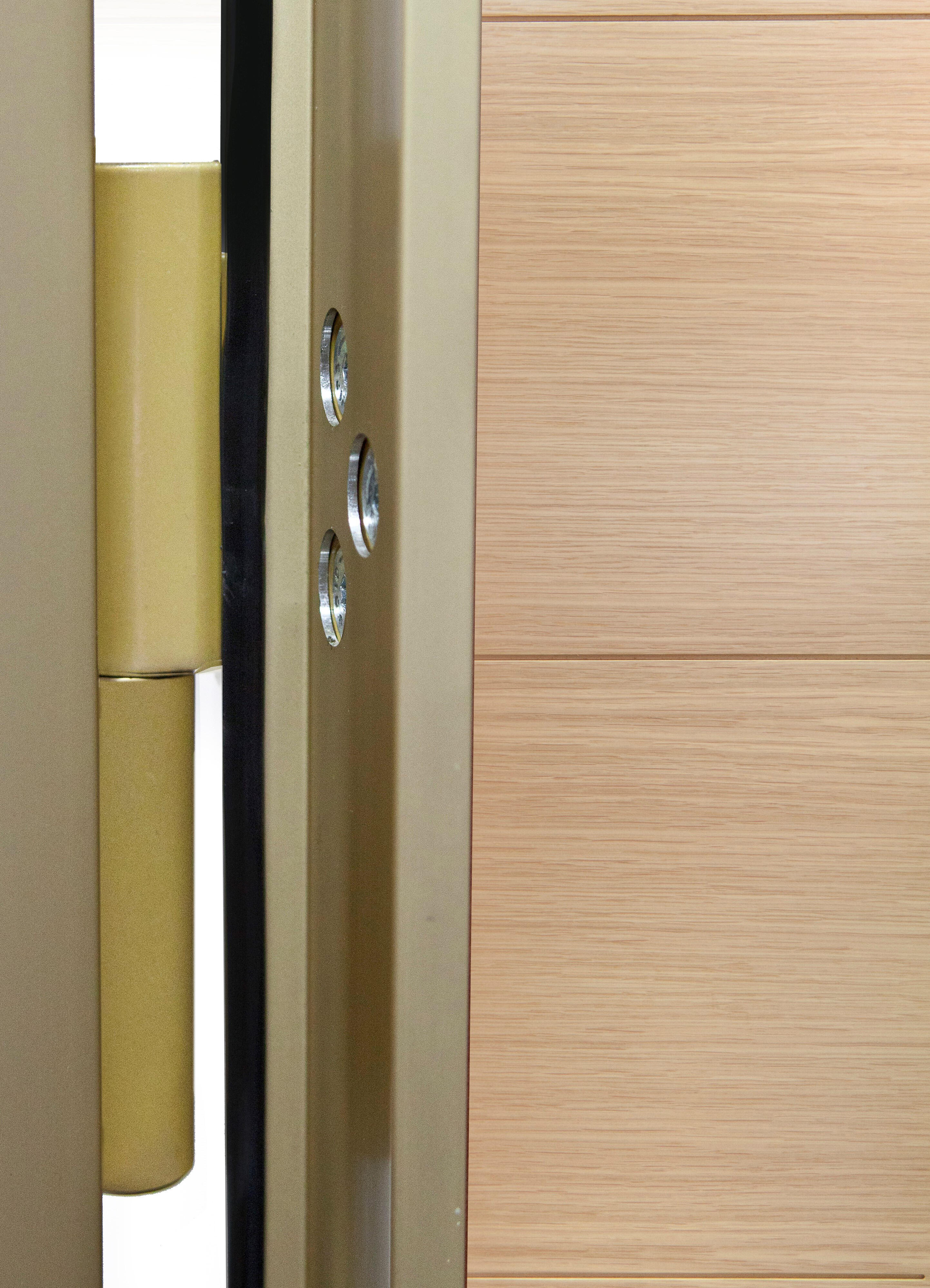 Puerta de entrada acorazada serie 400 fresada roble / interior Viena fresada roble apertura derecha 208x90.3cm - 10