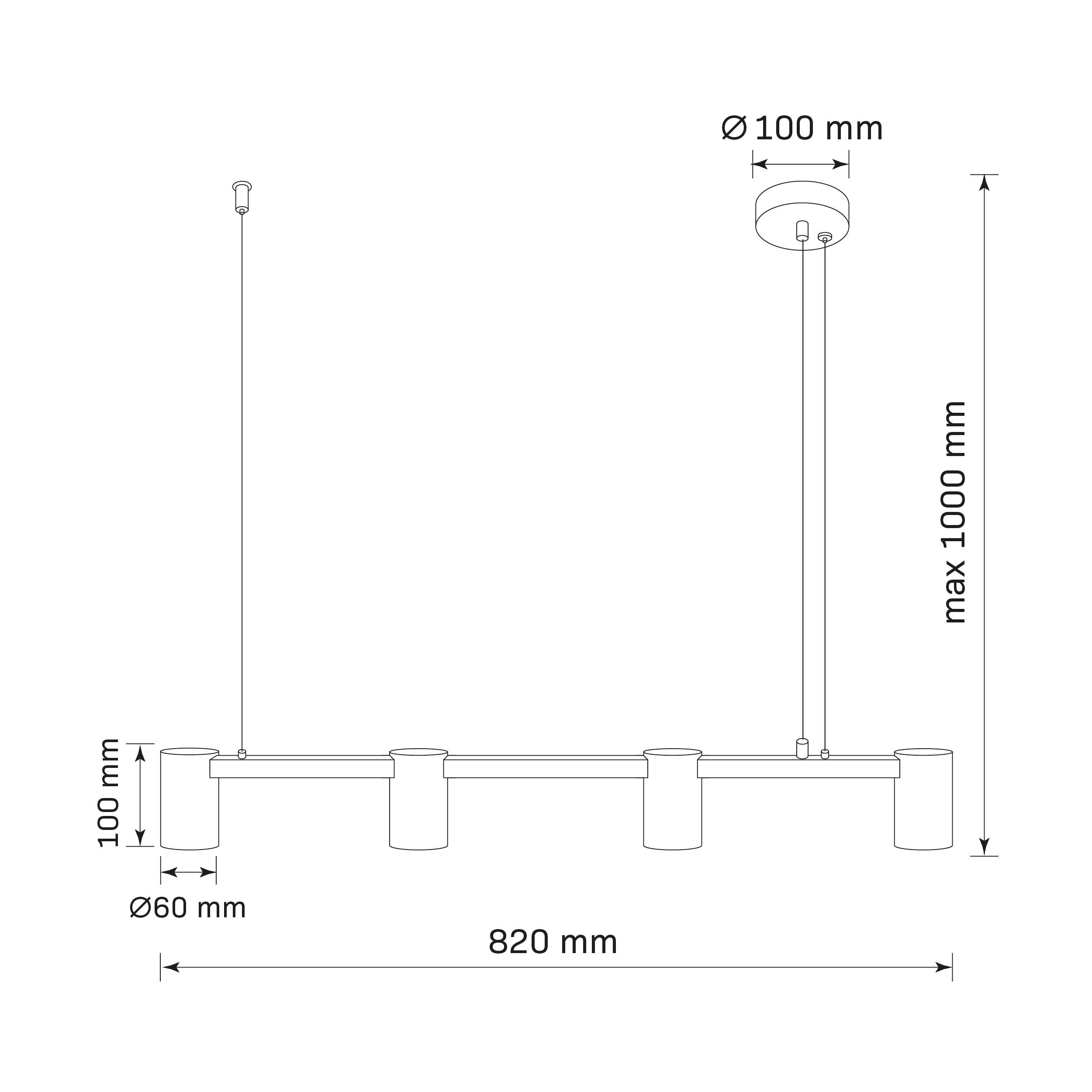 Lampa wisząca Maribel czarna 4 x GU10 Goldlux - 3