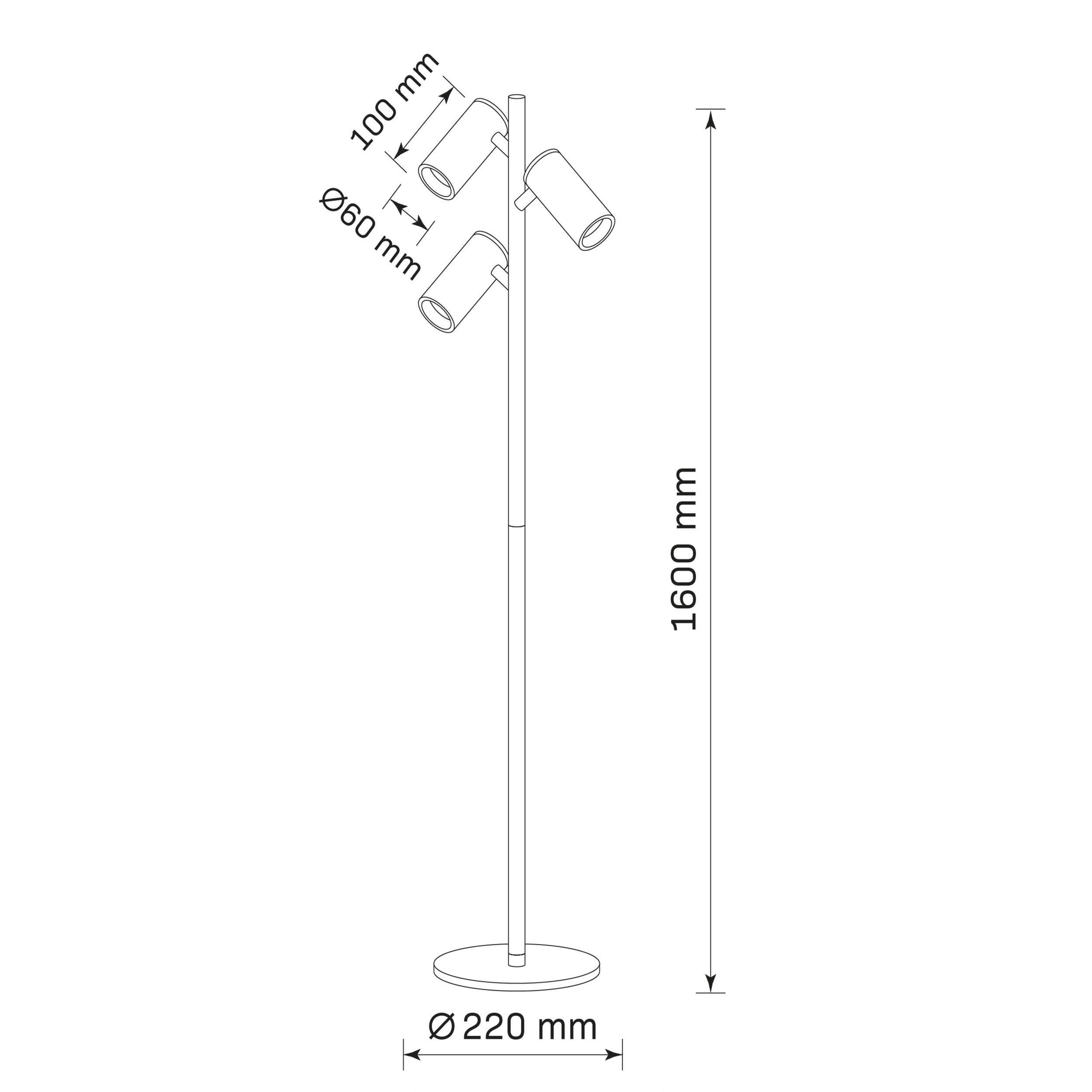 Lampa podłogowa Maribel czarna 3 x GU10 Goldlux - 5