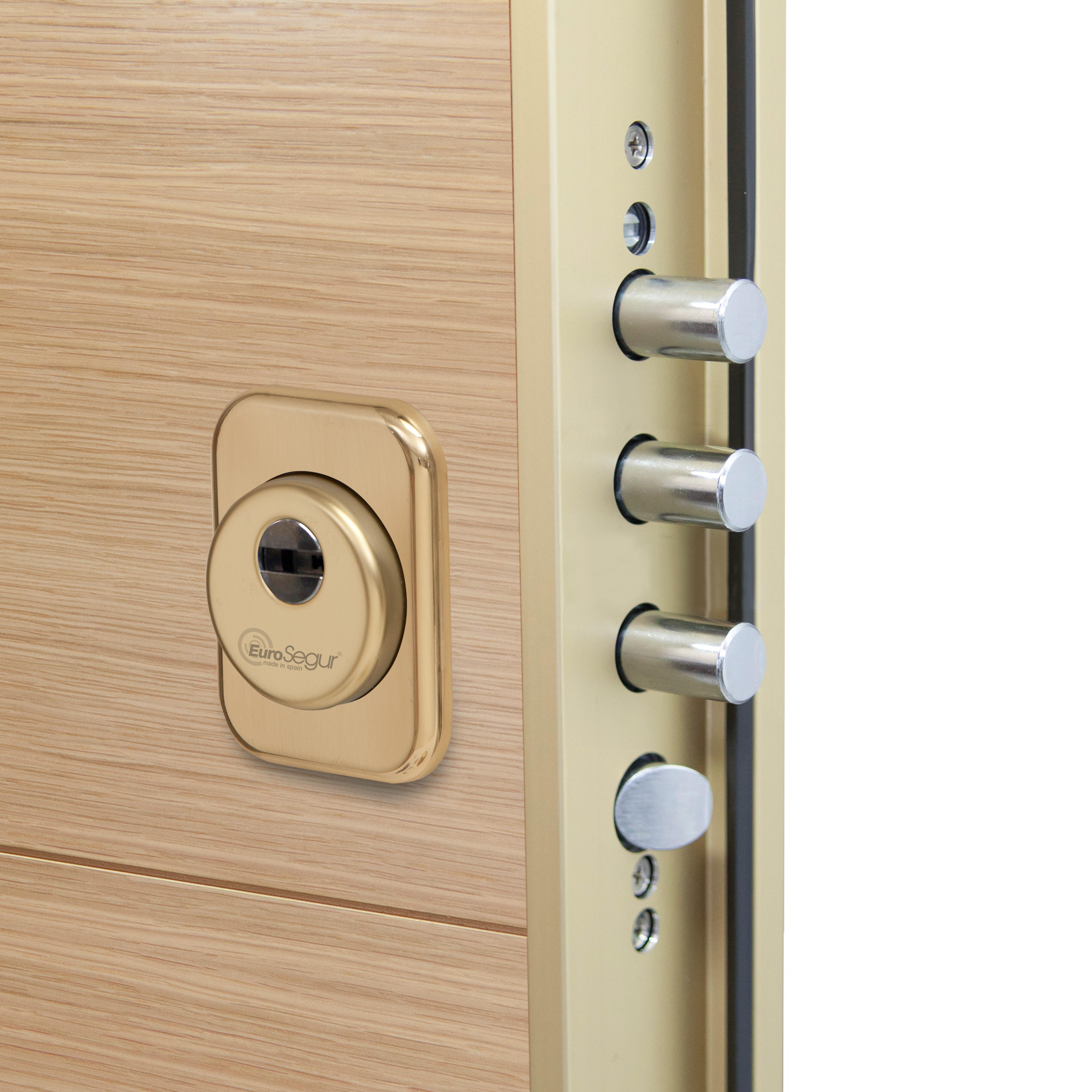 Puerta de entrada acorazada serie 400 fresada roble / interior Viena fresada roble apertura derecha 208x90.3cm - 6