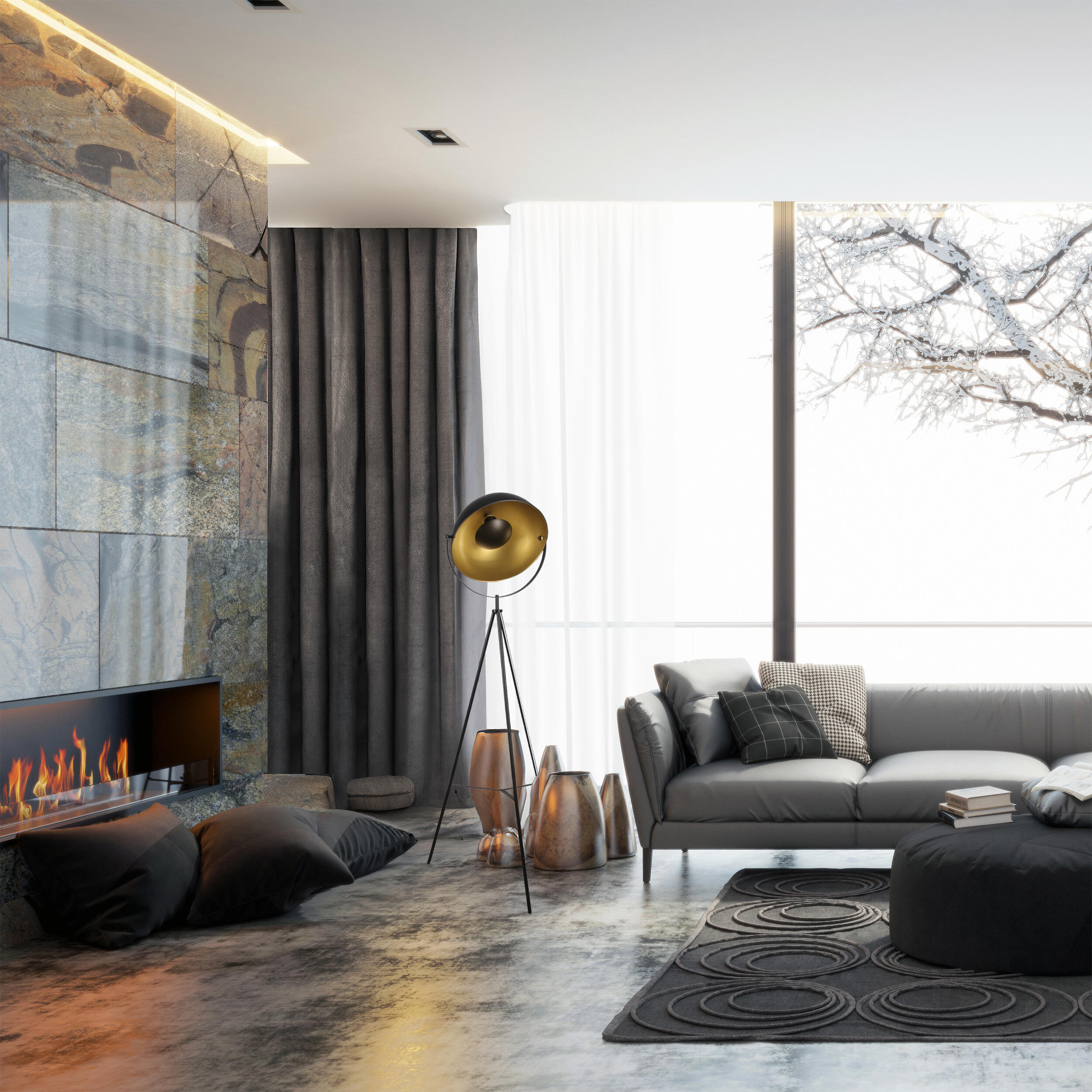 Lampa podłogowa Matylda czarna E27 - 3