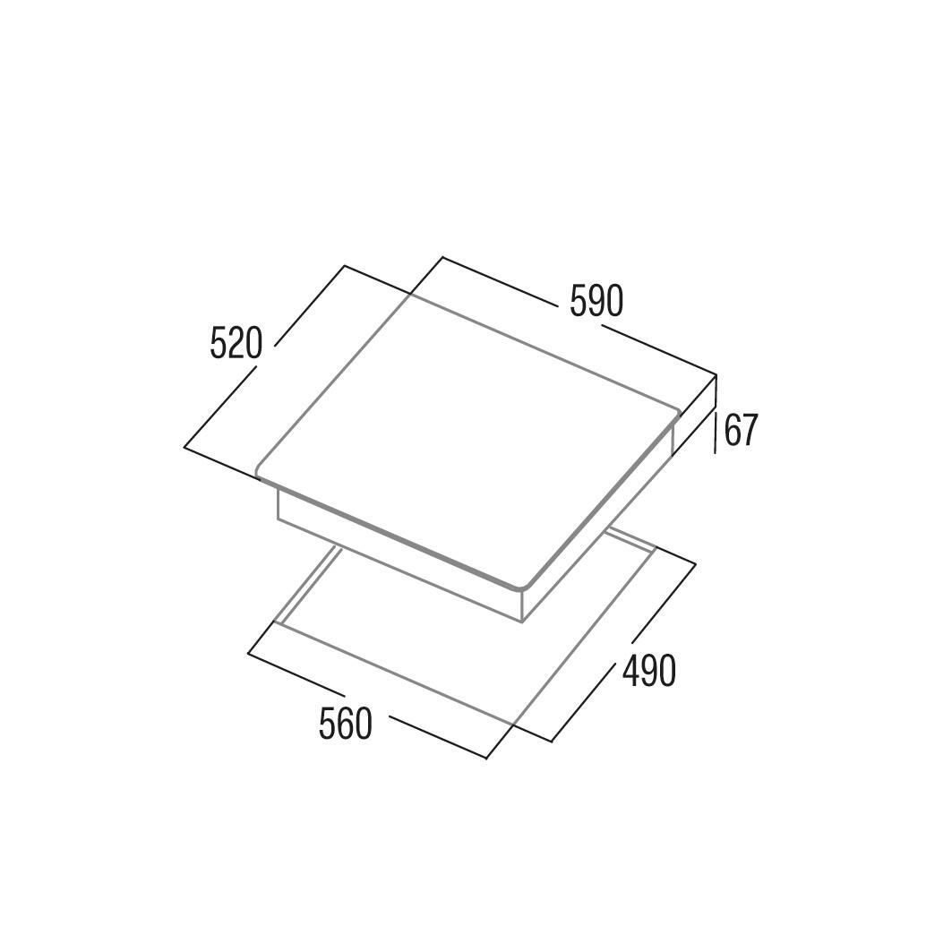 Placa vitrocerámica CATA TN 604/B con 4 zonas de cocción zona grande de 18cm 6000 W negro 60cm - 2