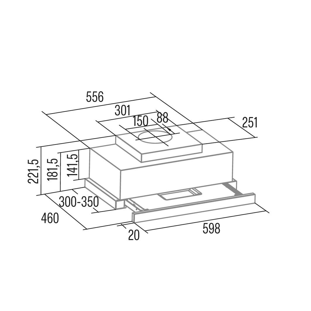 Campana telescópica CATA TFH 6630 con 5 velocidades 59.8 cm 605 m/h inox clase A+ - 2