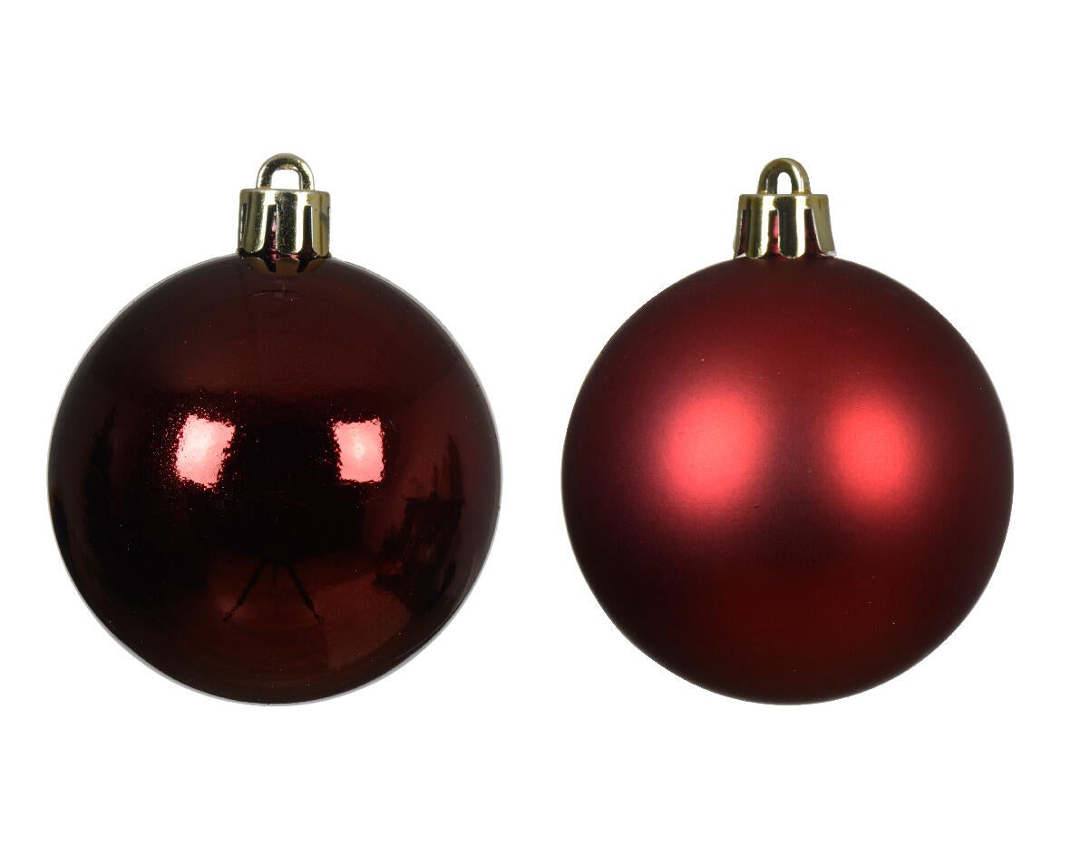 Sfera natalizia in polistirene bordeaux Ø 6 cm confezione da 12 pezzi - 3