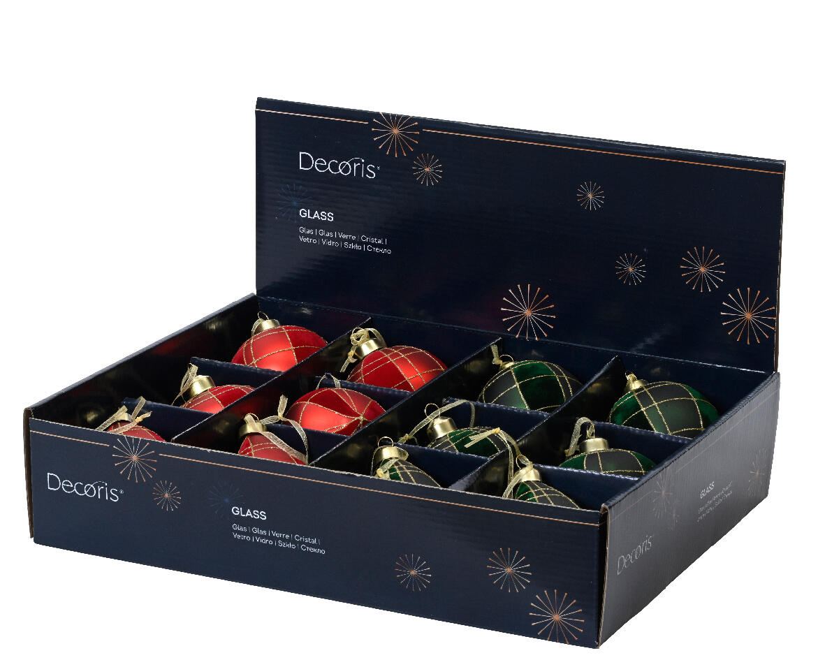 Bola de cristal terciopelo rojo verde 8 cm - 6