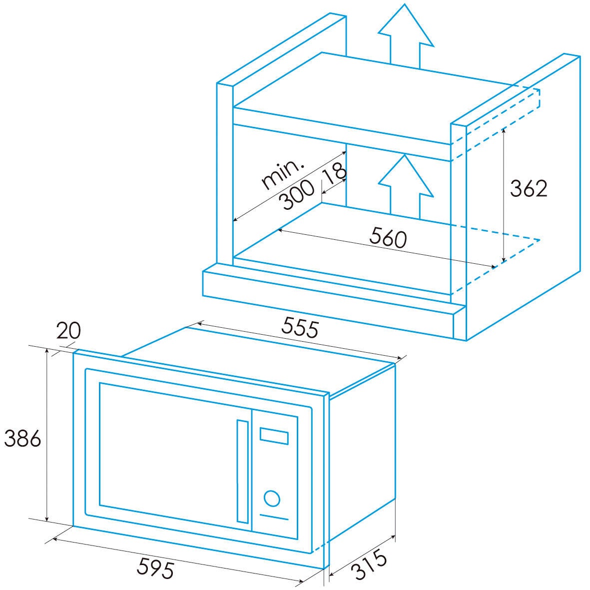 Microondas con grill integrable EDESA EMW 2020 IG WH 20L 800W blanco - 2