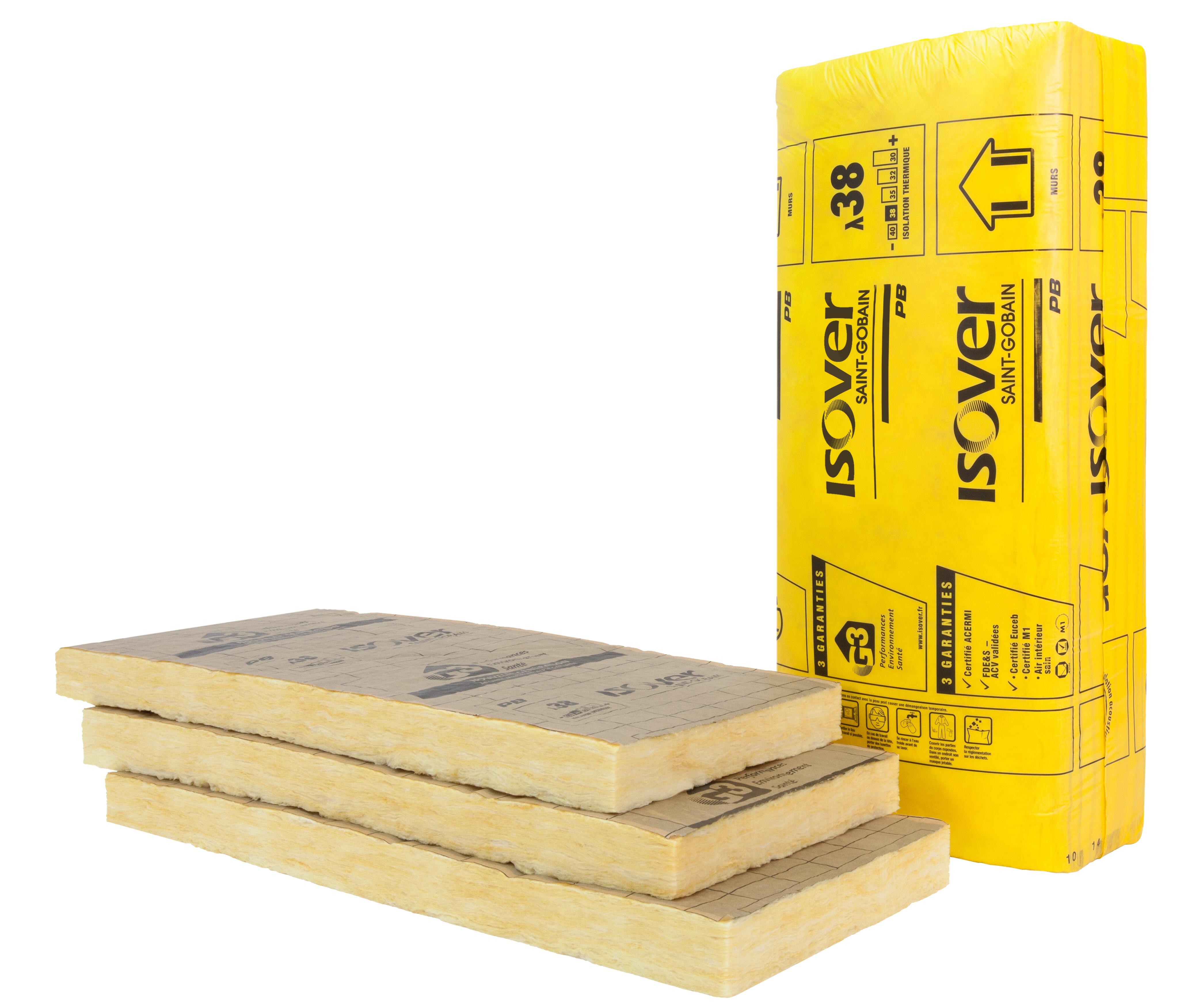 Lot 9 panneaux laine de verre mur ISOVER Pb38 kraft, Ep.100mm, 1.35x0 — free download