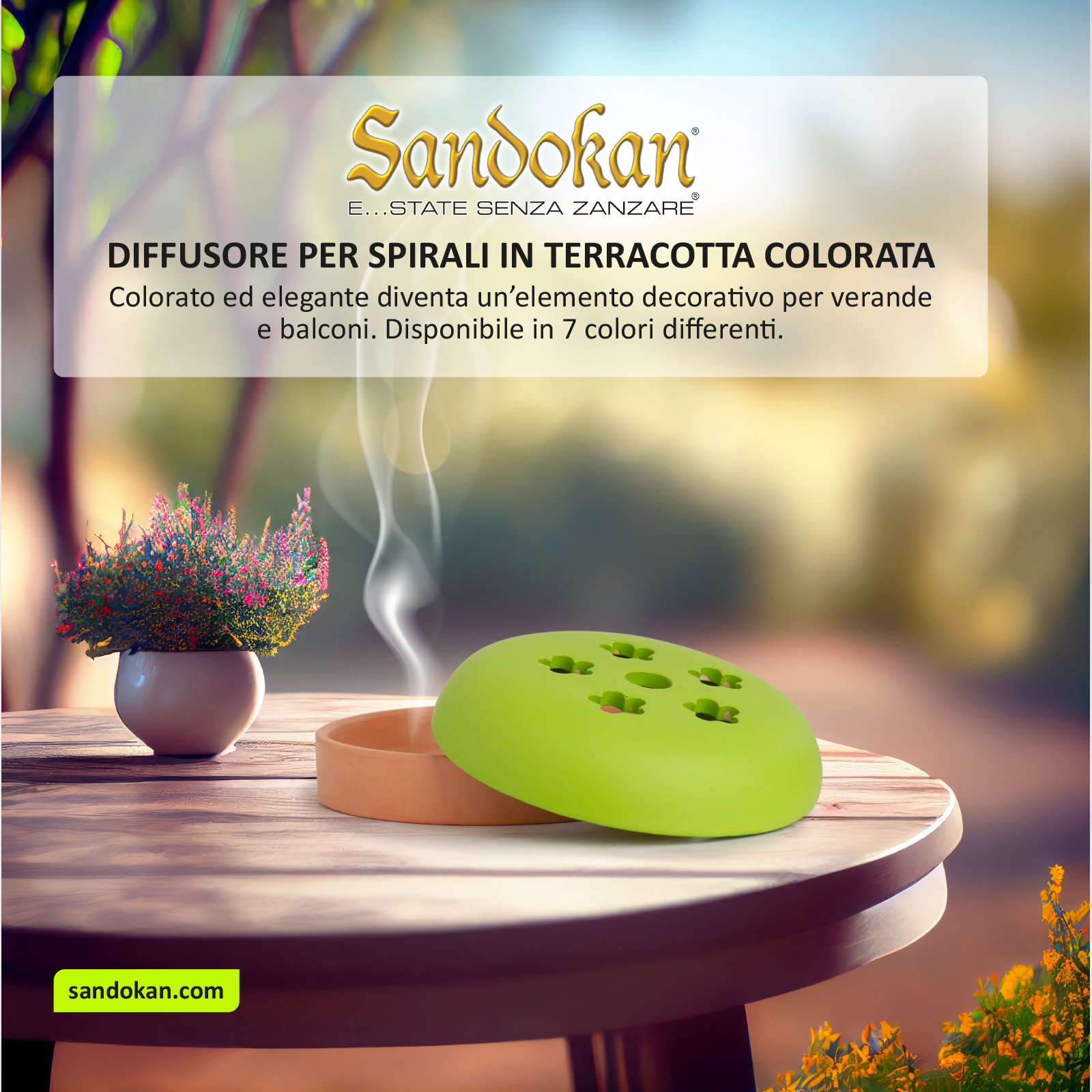 Zampirone spirale per zanzare SANDOKAN contenitore D.14 cm assortito - 4