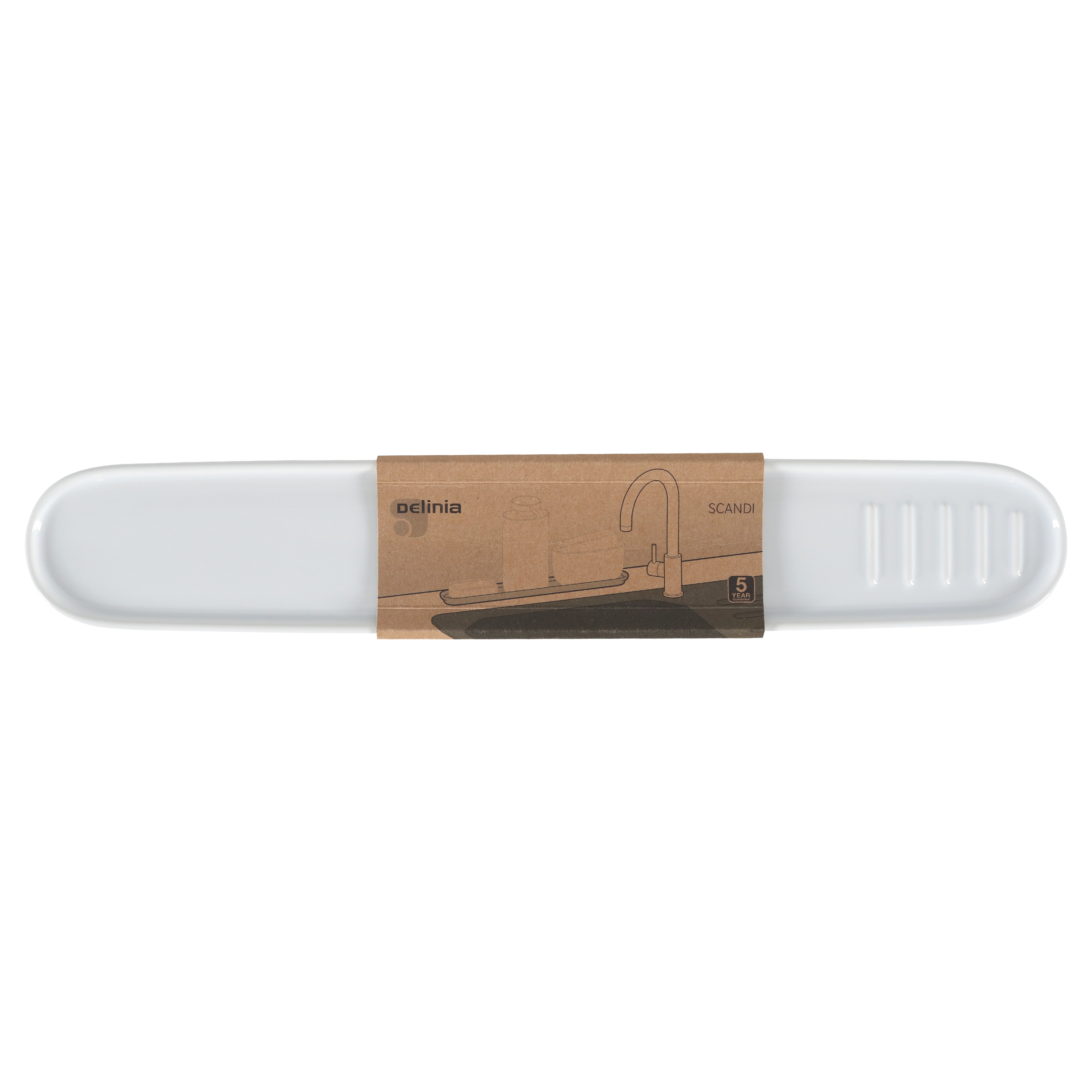 Bandeja multifunções cerâmico 7 x 2 x 2 cm branco Delinia Scandi - 2
